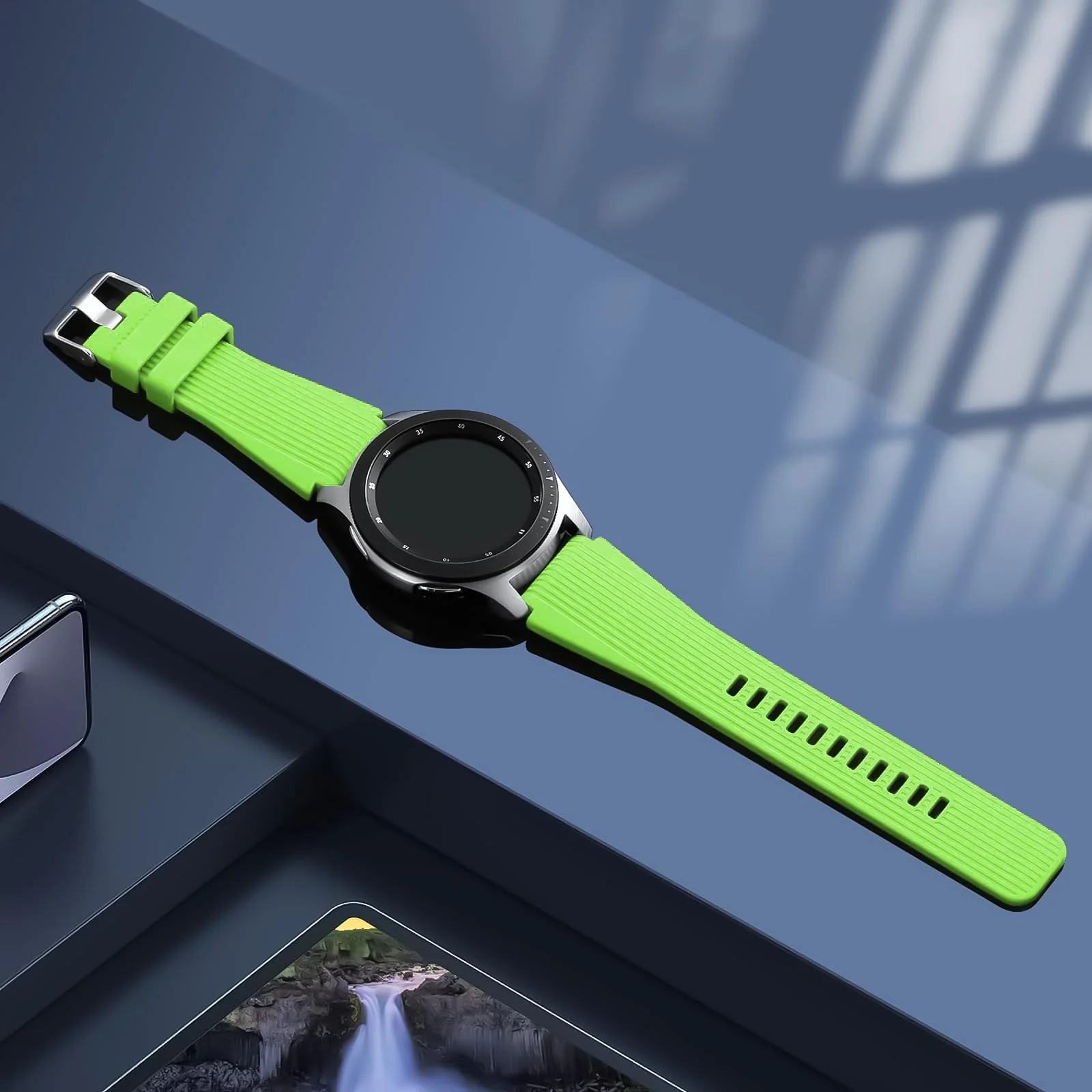 DL3 Mobilak Silicone Sport Band 22MM Xiaomi Redmi Watch 5 Active/5 Lite/Samsung Galaxy Watch 46mm/Watch 3 45mm/Gear S3/Huawei watch (GT6 GT5 GT4 GT3 GT2 GT 46MM)/GT2E/GT5 Pro/GT 6 Pro/Amazfit GTR 3/4 - Neon Green