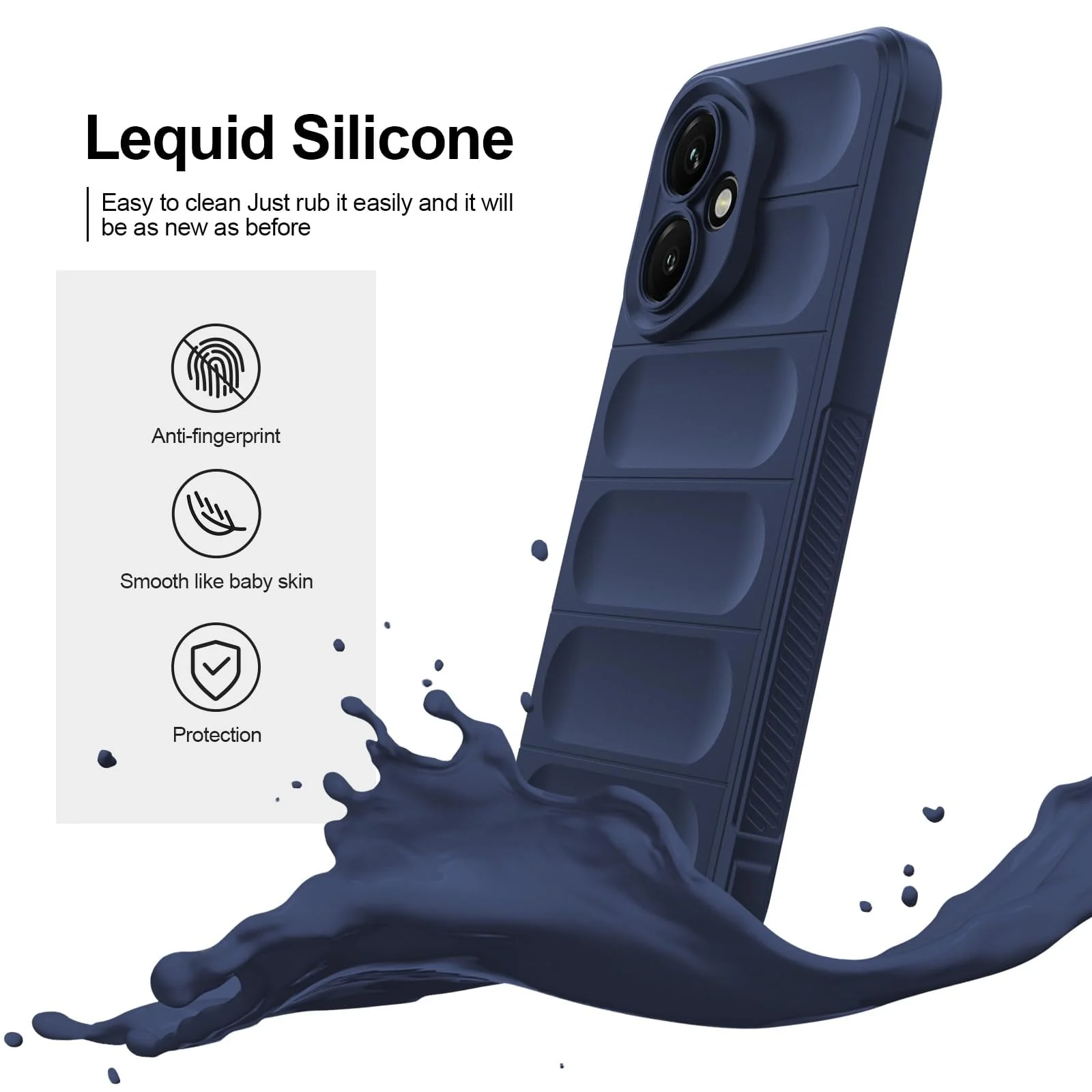 DL3 Mobilak Soft Silicone Protective Case for Honor 400 5G with Camera Protection and Shockproof Design - Blue