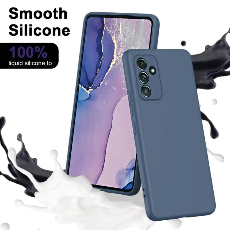 DL3 Mobilak Samsung Galaxy A54 5G Case, Soft Flexible Silicone Gel Rubber Bumper Cover, Full Body Shockproof Protective Phone Case - Midnight Blue