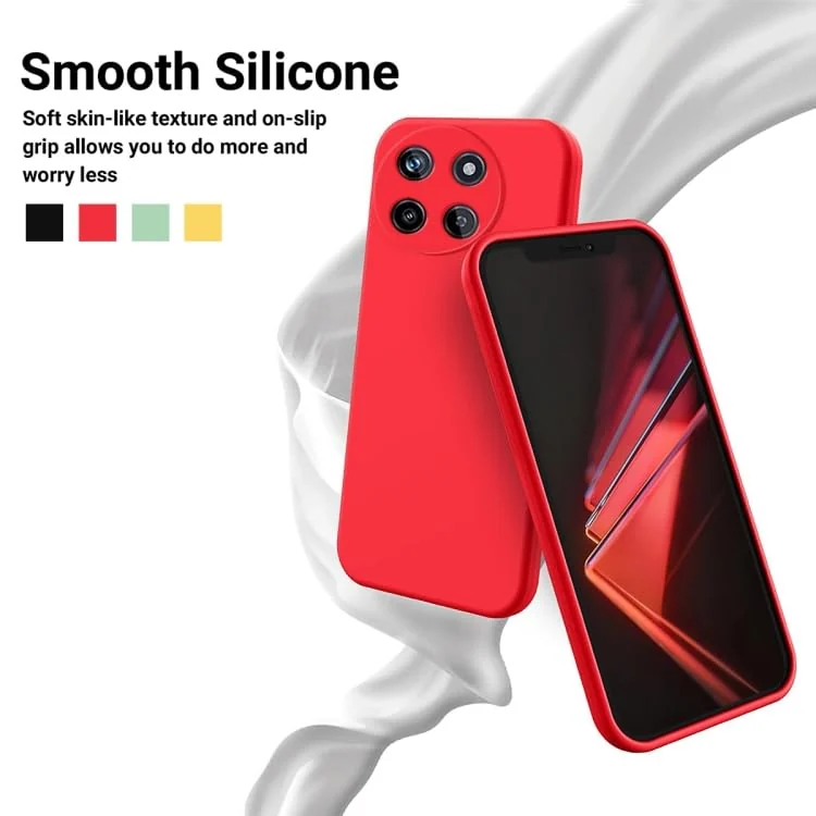 DL3 Mobilak Liquid Silicone Protective Case for realme 11 4G with Microfiber Lining and Shockproof Design - Red