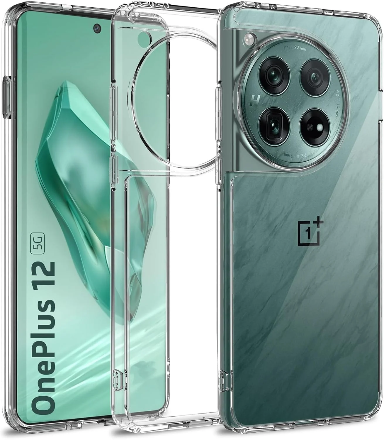 DL3 Mobilak Case Compatible with OnePlus 12 5G Case Crystal Soft TPU Gel Case Flexible Silicone Anti-Scratch Camera Protection TPU Cover - Clear