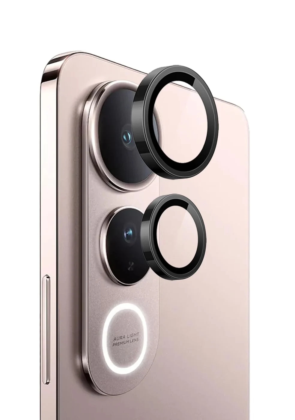 DL3 Mobilak Camera Lens Protector for vivo V50 Lite 4G / 5G Accessories, 9H Tempered Glass Metal Individual Ring Camera Cover Screen Protector, Case Friendly, Anti Scratch - Black
