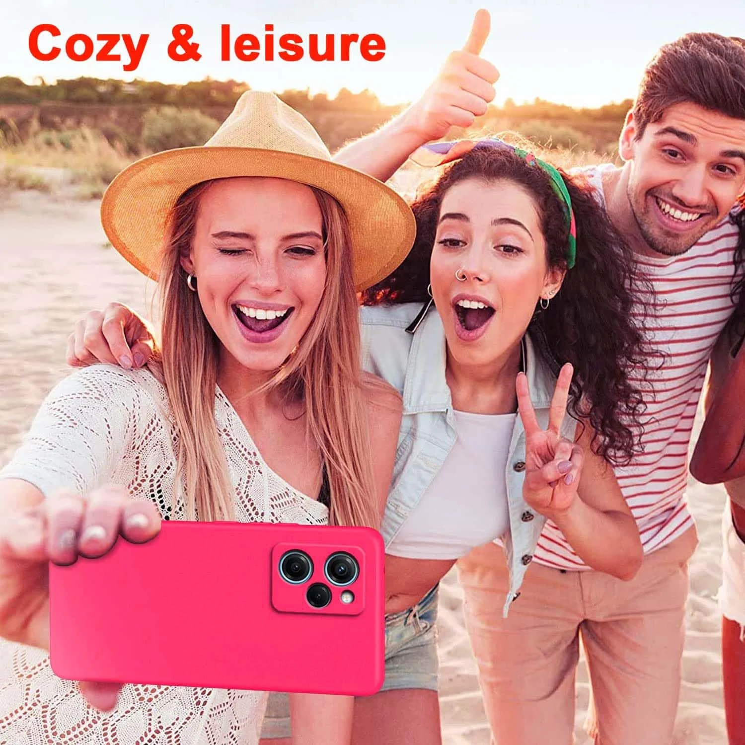 DL3 Mobilak Soft Silicone Protective Case for POCO X5 Pro 5G with Microfiber Lining and Shockproof Design - Hot Pink