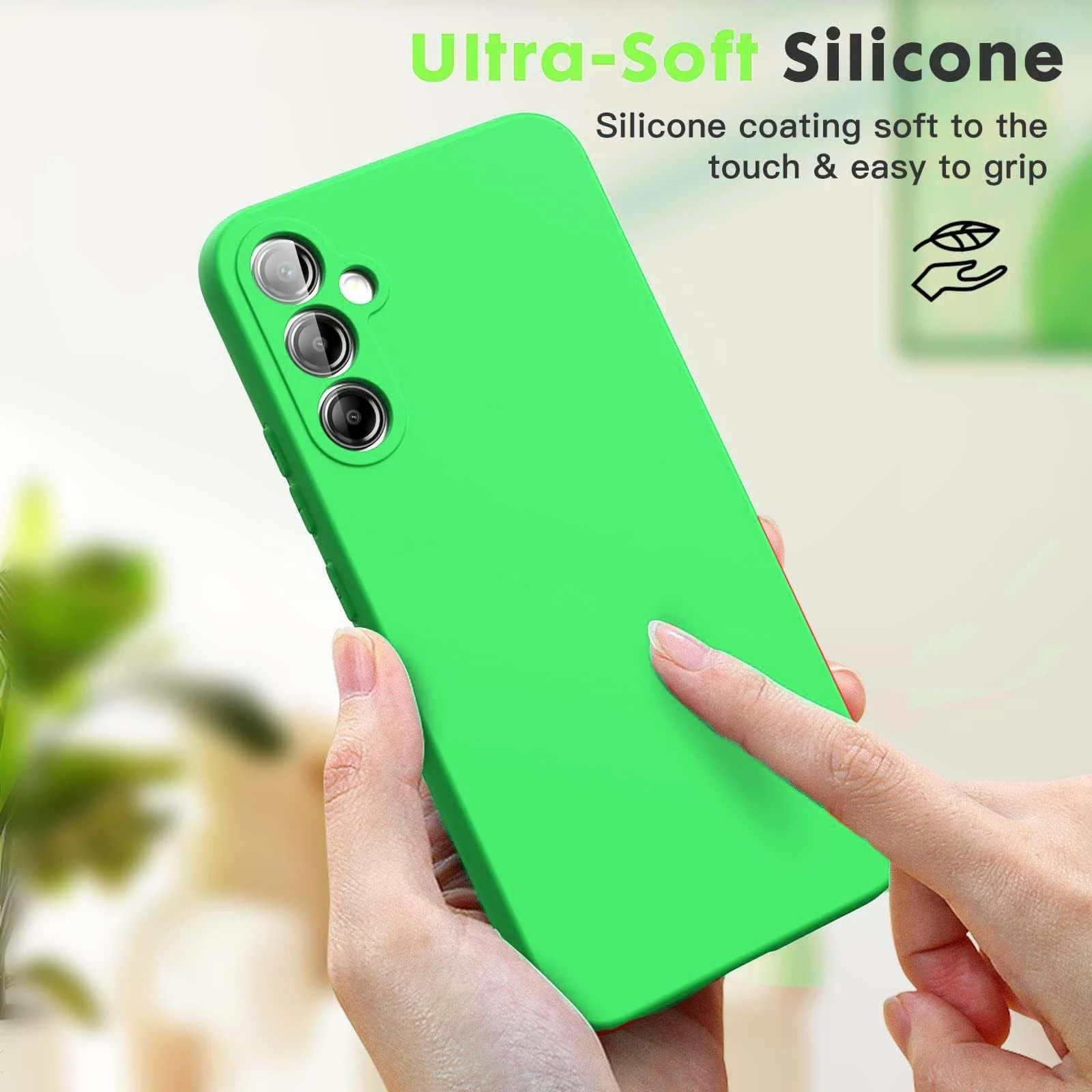 DL3 Mobilak Liquid Silicone Case for Samsung Galaxy S23 FE, Shock-absorbing protection, Scratch-resistant surface, Soft microfiber lining - Light Gren