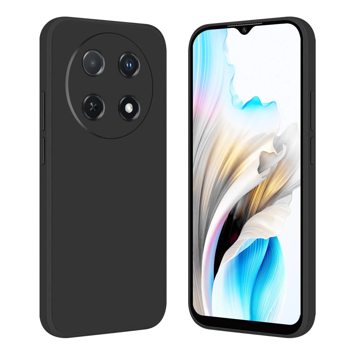DL3 Mobilak Liquid Silicone Case for Huawei nova 12i, Shock-absorbing protection, Scratch-resistant surface, Soft microfiber lining - Black