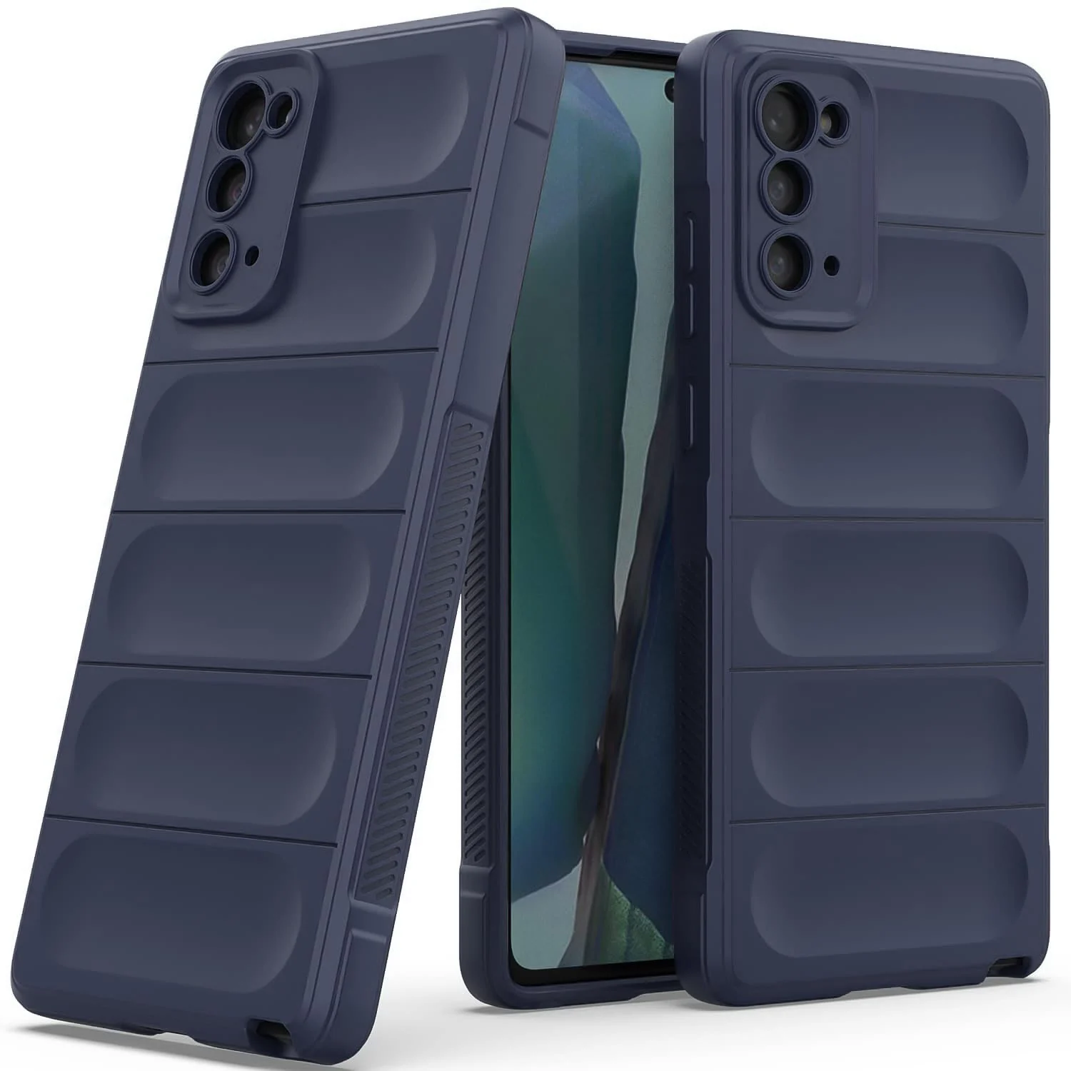 DL3 Mobilak Silicone Case for Samsung Galaxy Note 20 5G Heavy Duty Protective [Slim Fit] Shockproof Soft Flexible Protective Design Shock-Absorption TPU Cover With Camera Protection - Blue