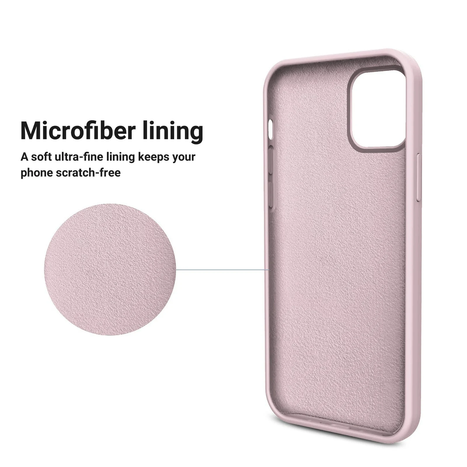 DL3 Mobilak Liquid Silicone Protective Case for iPhone 13 Pro Max (6.7 Inch) with Camera Protection and Microfiber Lining - Pink Sand 2