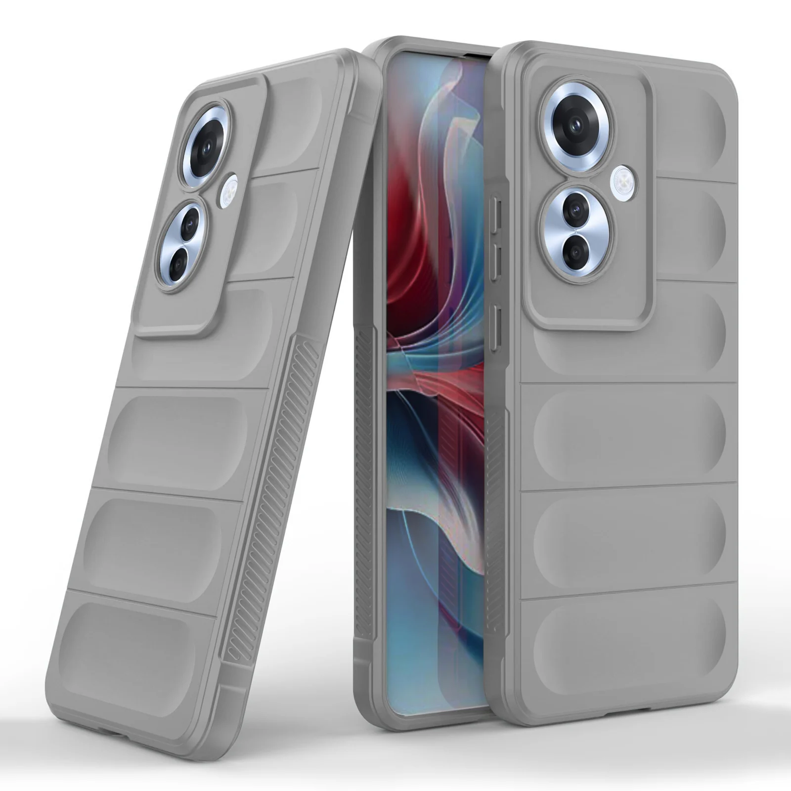 DL3 Mobilak Rugged Protective Case for OPPO Reno 11F / Reno11 F 5G, Camera protection, Shock-absorbing protection, Non-slip grip - Gray