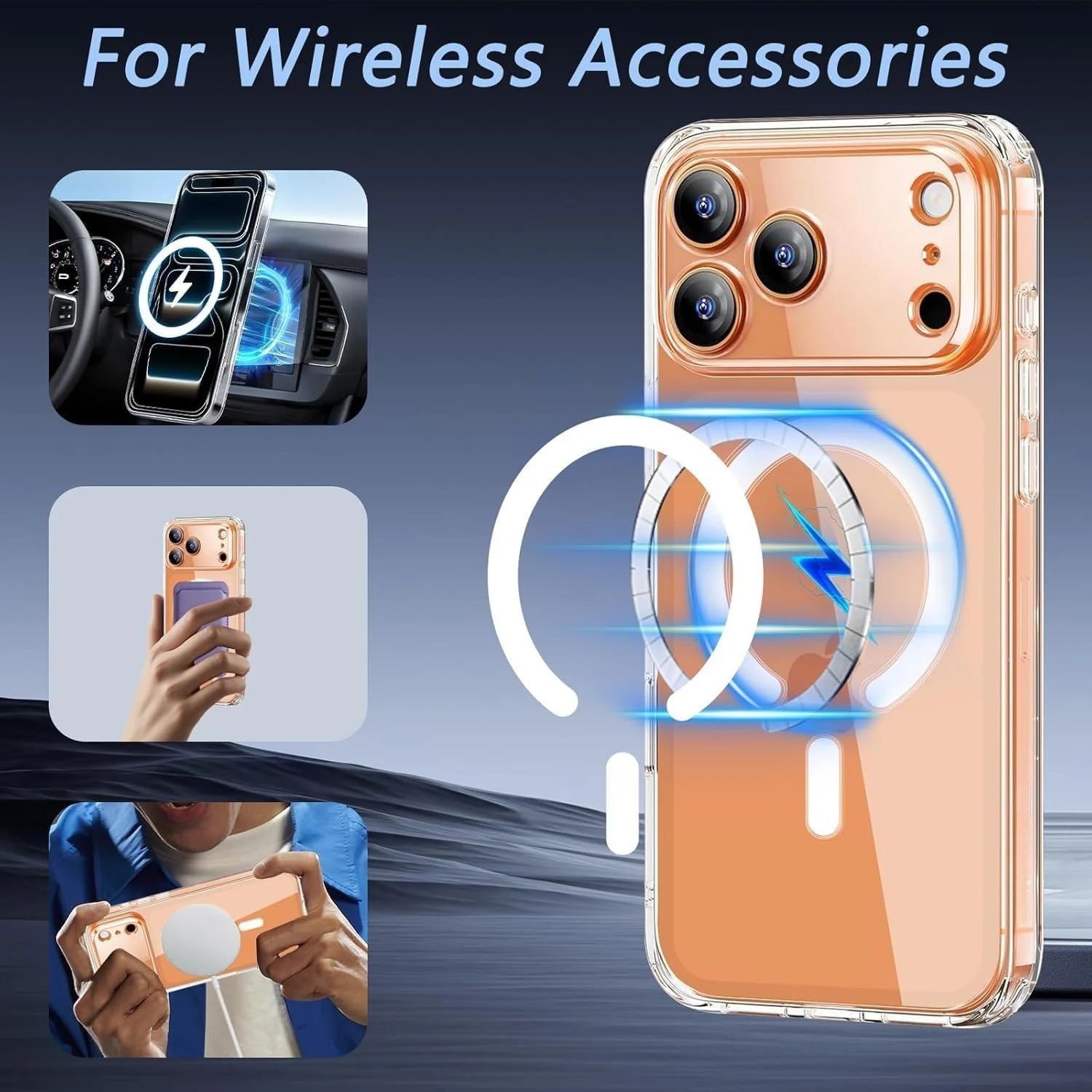 DL3 Mobilak for iPhone 17 Pro 6.3-Inch Case [Compatible with MagSafe] [Strong Magnet] [Non-Yellowing] Magnetic Slim Thin Bumper Phone Cover, Lightweight, and Durable - Clear