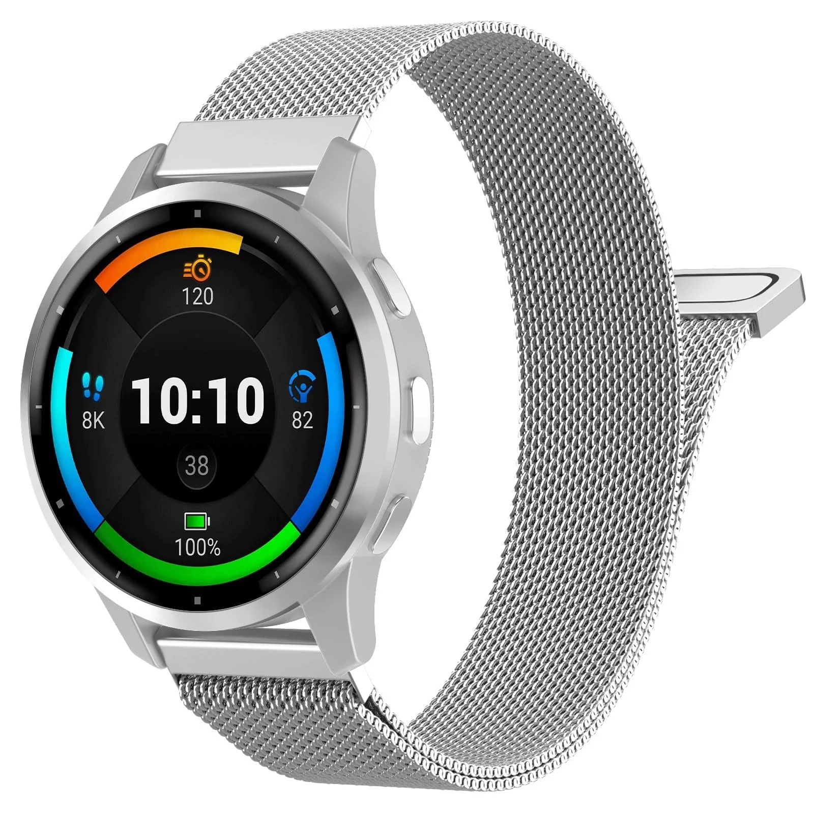 22mm Stainless Steel Magnetic Strap For Samsung Galaxy Watch 46mm/Watch 3 45mm/Gear S3/Huawei watch (GT7 GT6 GT5 GT4 GT3 GT2 46MM)/GT2E/GT 6 Pro/GT 7 Pro/Amazfit GTR 2/2e/3/4/3 Pro Metal Band (Silver)
