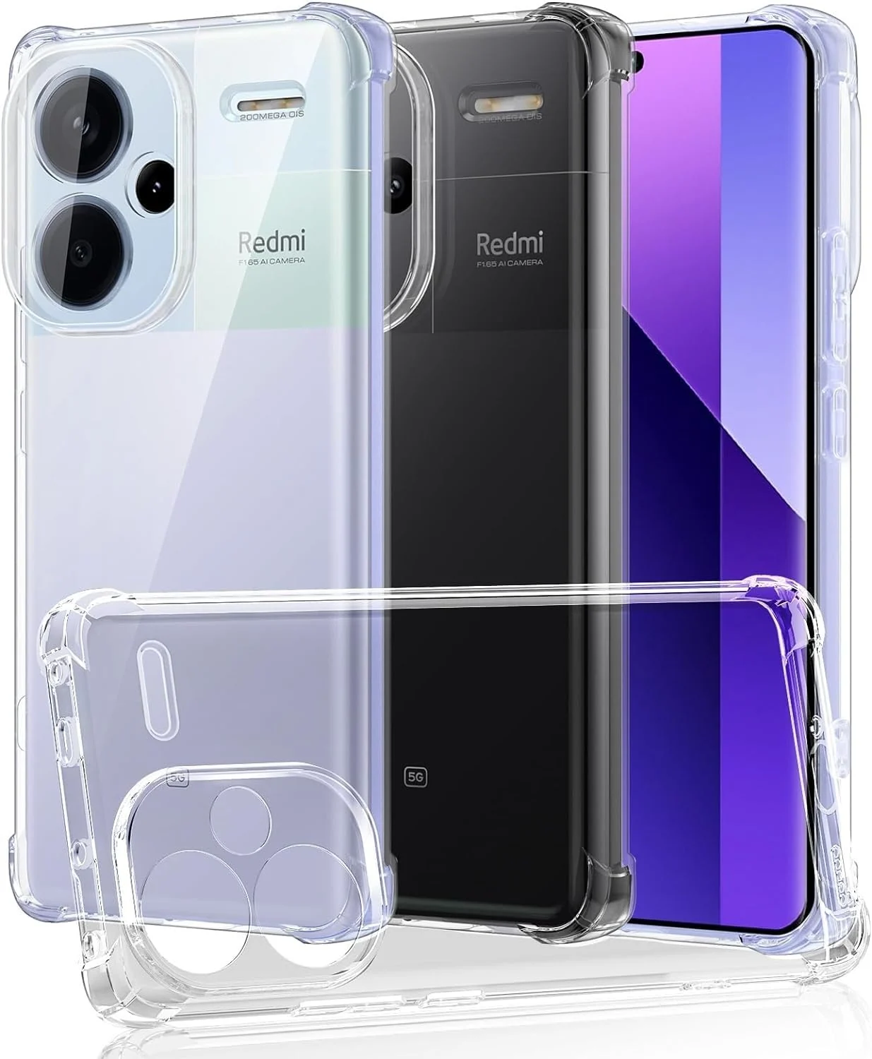 DL3 Mobilak Clear TPU Protective Case for Xiaomi Redmi Note 13 Pro+ Plus 5G with Camera Protection and Shockproof Design - Clear