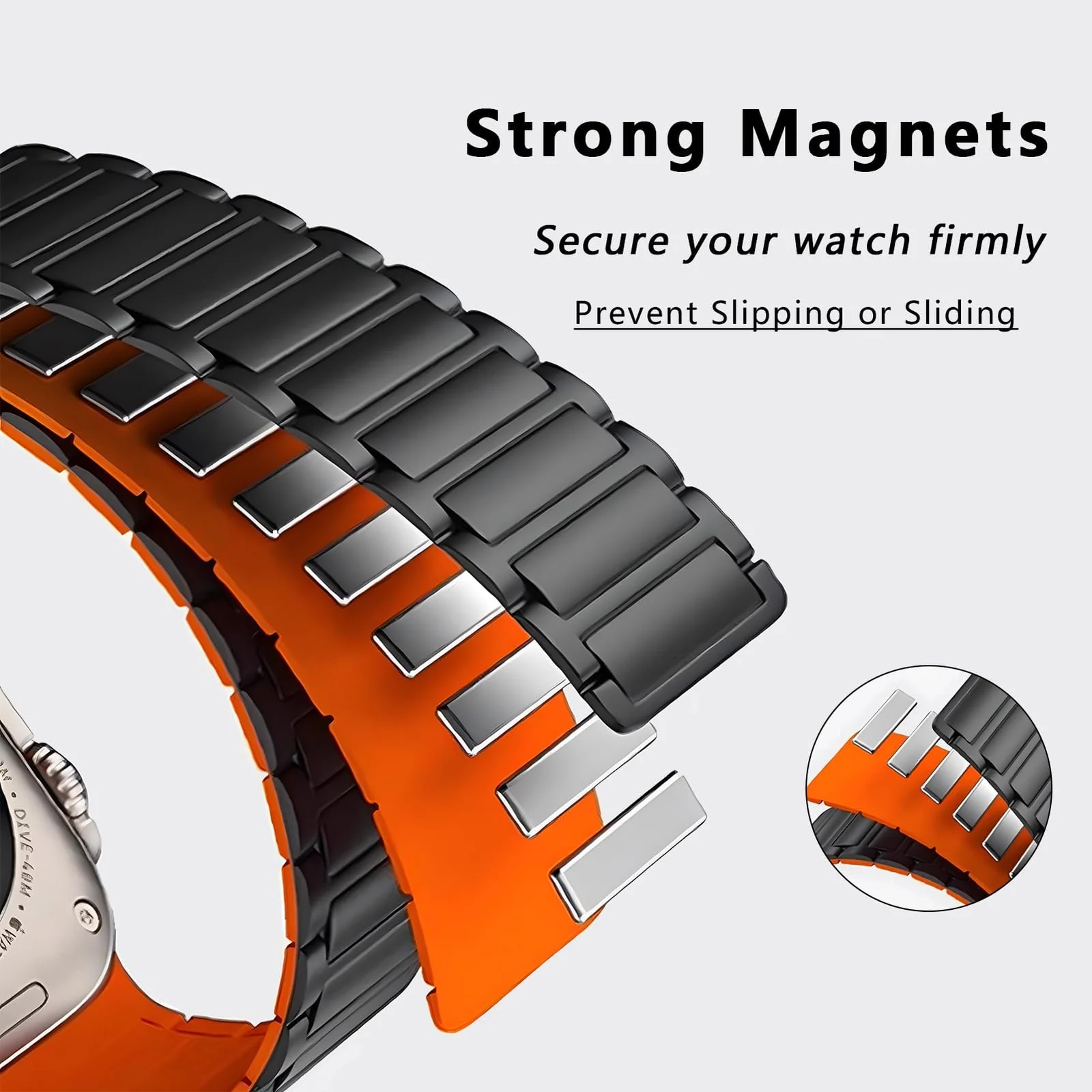 DL3 Mobilak Silicone Straps Compatible with Apple Watch Ultra Strap 49mm 46mm 45mm 44mm 42mm, Loop Band with Strong Magnetic Closure Designed for iWatch Ultra Ultra 2 Series 11 10 9 8 7 6 5 4 3 2 1 SE - Starlight/Wine Red
