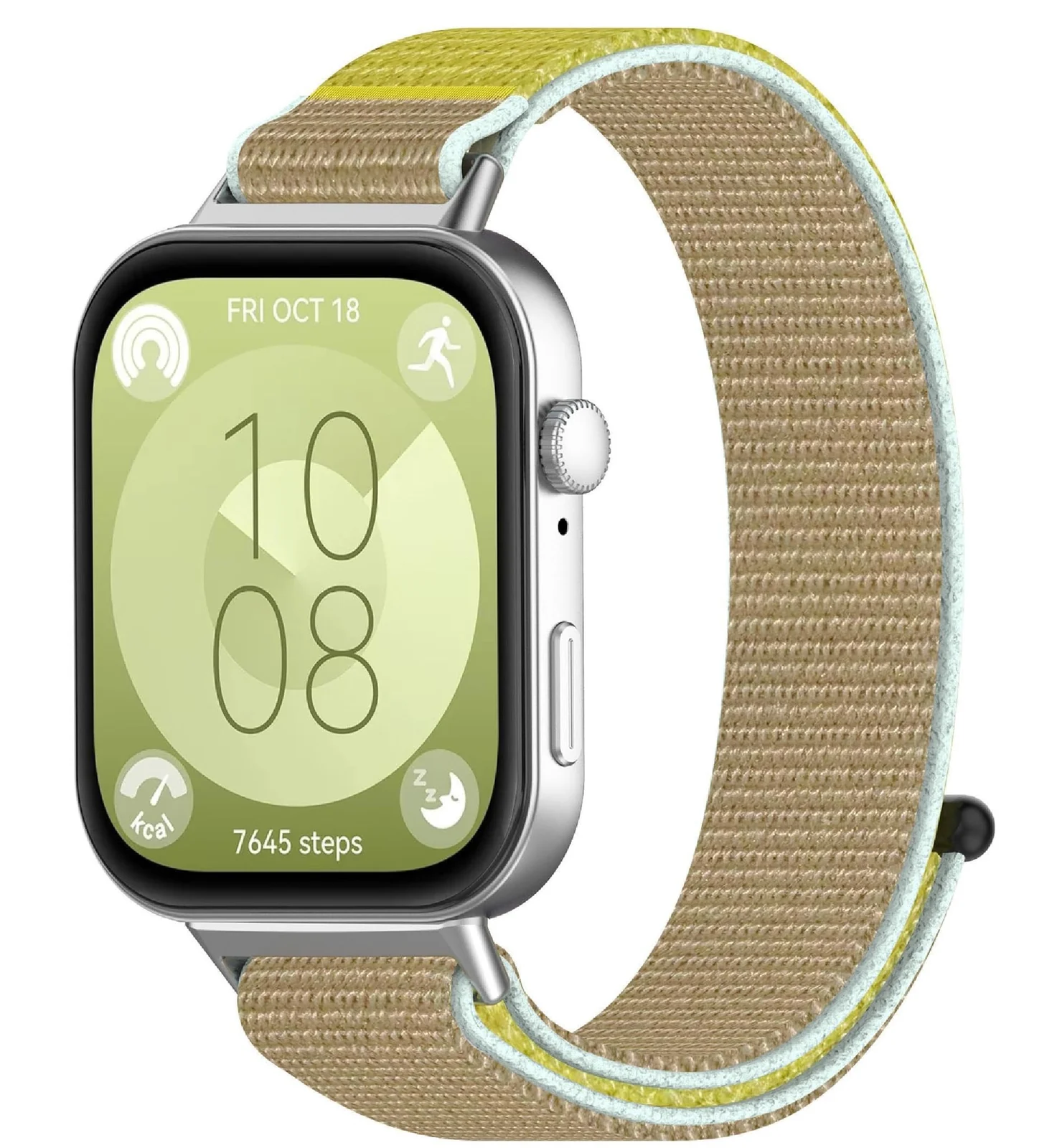 DL3 MOBILAK Elastic Nylon Watch Strap for Huawei Watch Fit 3 / Fit 4 / Fit 4 Pro / Fit 5 / Fit 5 Pro, Beige*Yellow