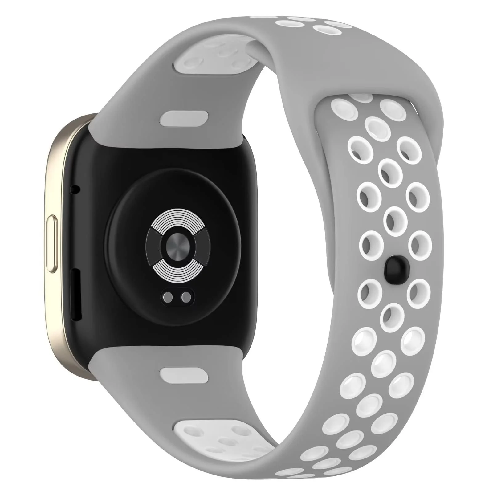 DL3 Mobilak Strap For Xiaomi Redmi Watch 3 (Not for Redmi Watch 3 Lite/Active), [Breathable] Soft Silicone Strap, Two Tone Band, Silicone Replacement Strap - Black