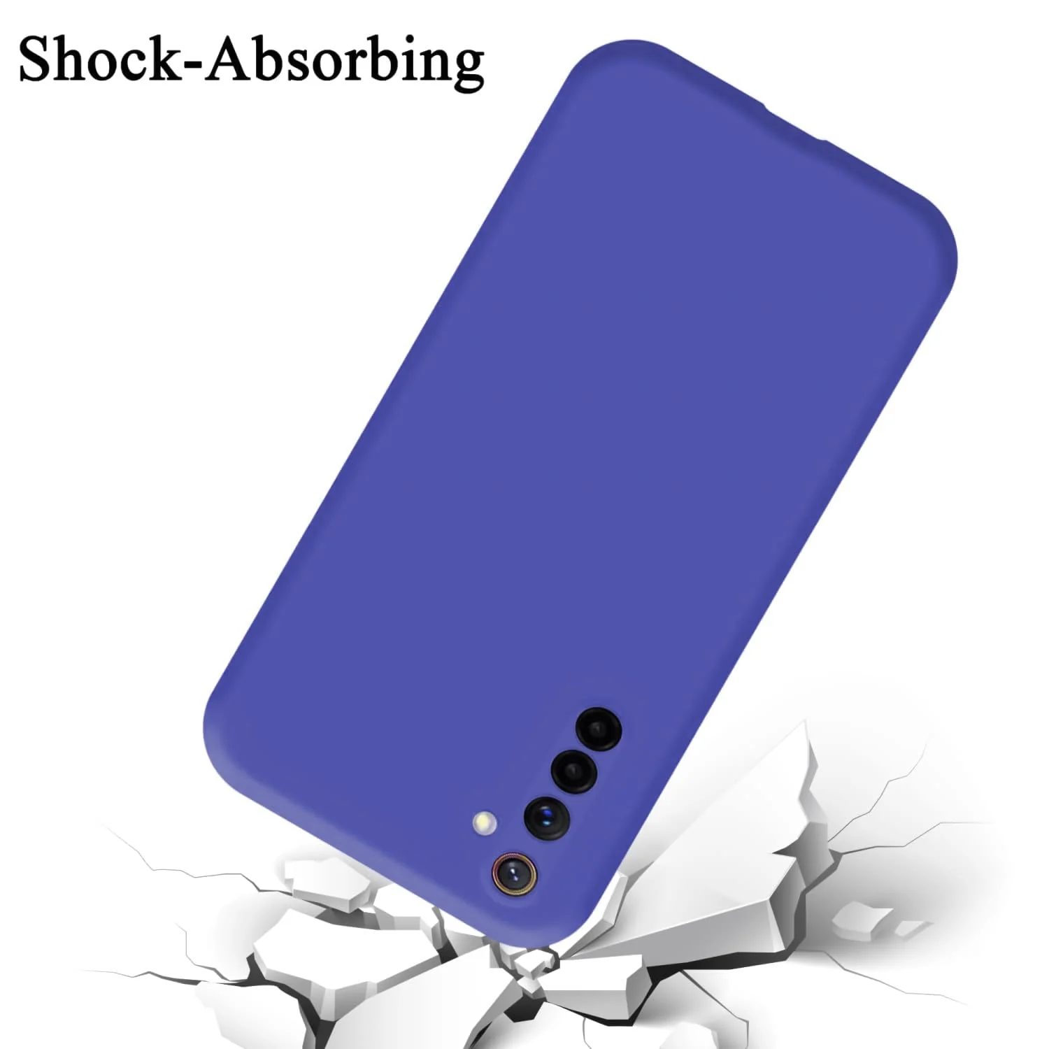 DL3 Mobilak Silicone Protective Case for realme 6, Shock-absorbing protection, Scratch-resistant surface, Soft microfiber lining - Light Blue