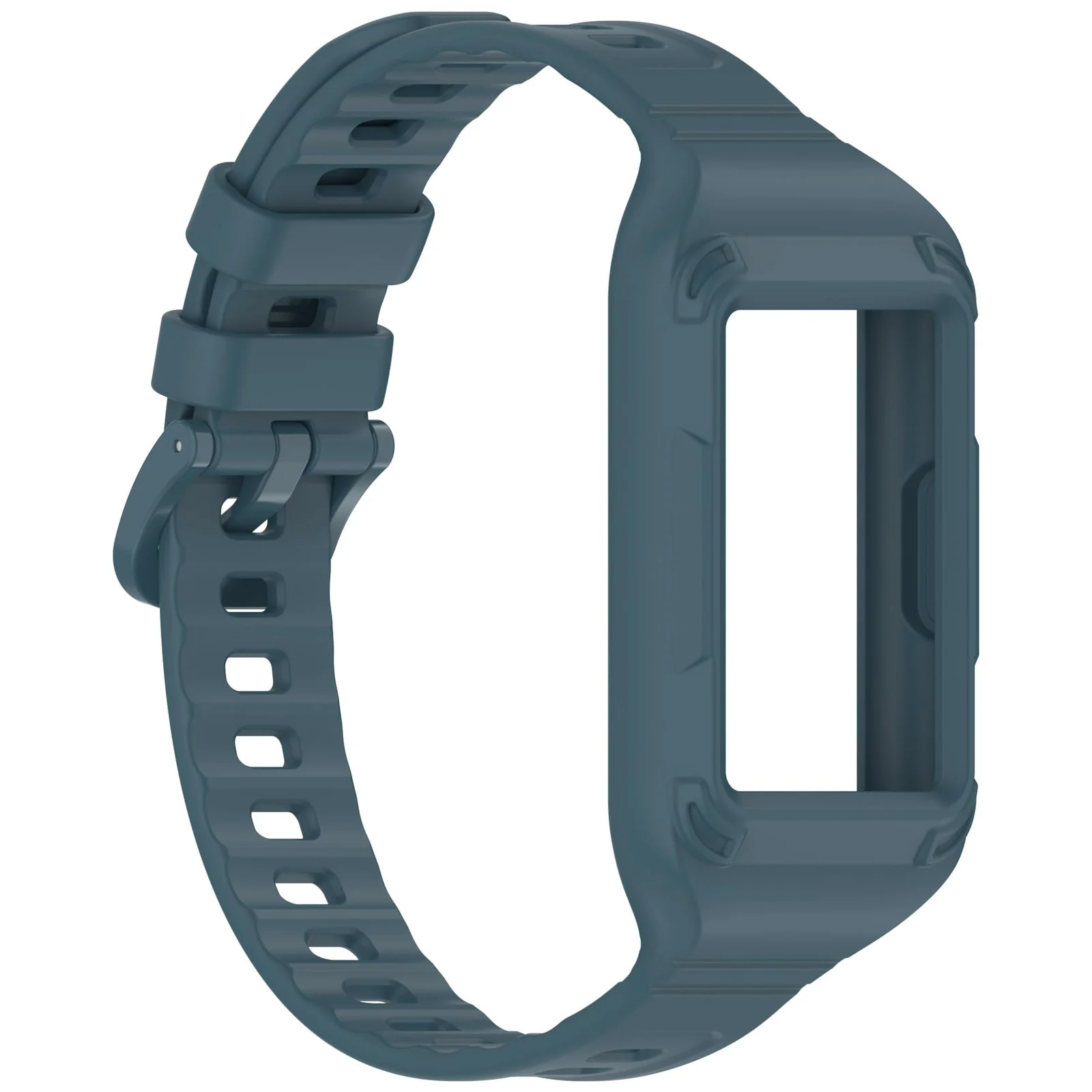 MOBIGON Rugged Silicone Strap with Bumper Case for Huawei Band 11 Pro, Petrol Blue
