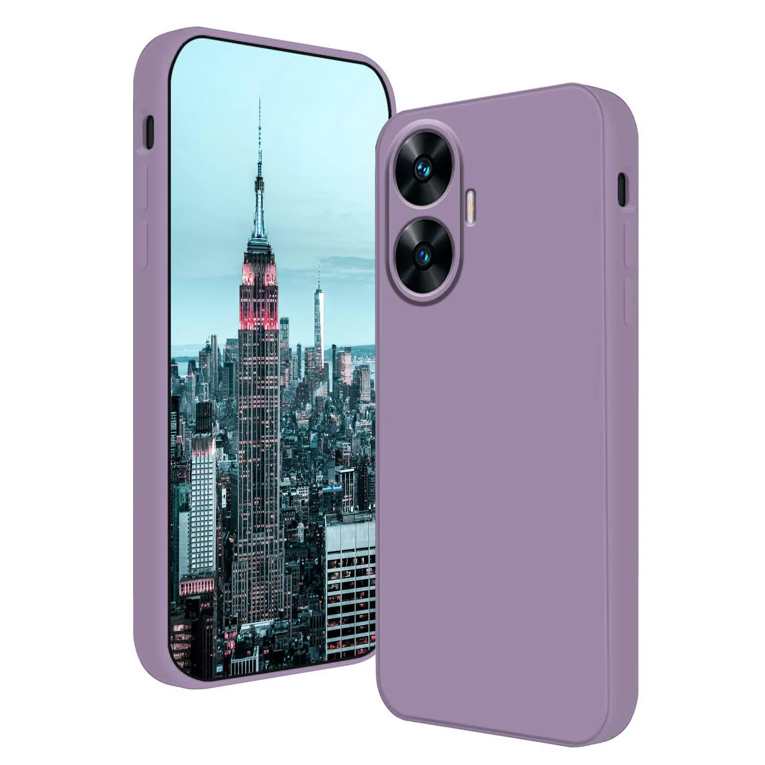 DL3 Mobilak Soft Silicone Protective Case for realme C55 / realme Narzo N55 with Microfiber Lining and Shockproof Design - Lavender