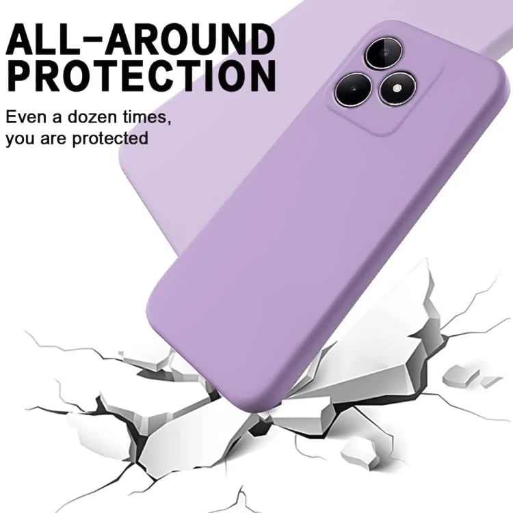 DL3 Mobilak Soft Silicone Protective Case for realme C51 with Microfiber Lining and Shockproof Design - Light Purple