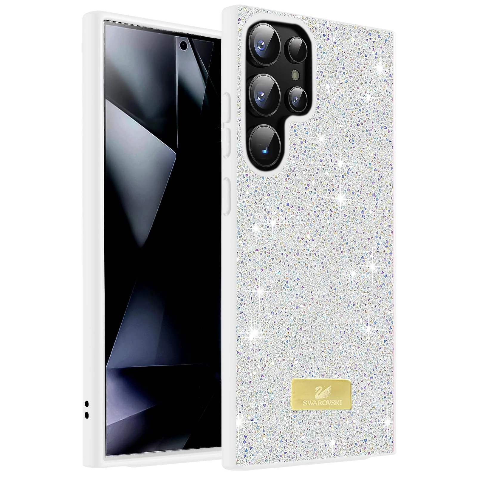 Case For Samsung Galaxy S22 Ultra Case Glitter, Sparkle Diamond Crystal Bling Case with Bling, Ultra Thin Lightweight Full Body Shockproof Anti-Scratch Protective Cover - Black