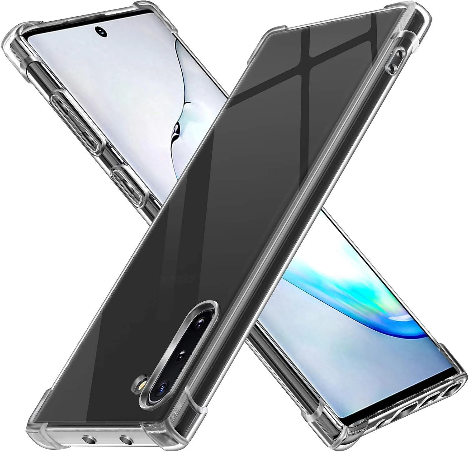 DL3 MOBILAK Anti-Shock Transparent TPU Phone Case for Samsung Galaxy Note 10 4G / Note 10 5G, Clear
