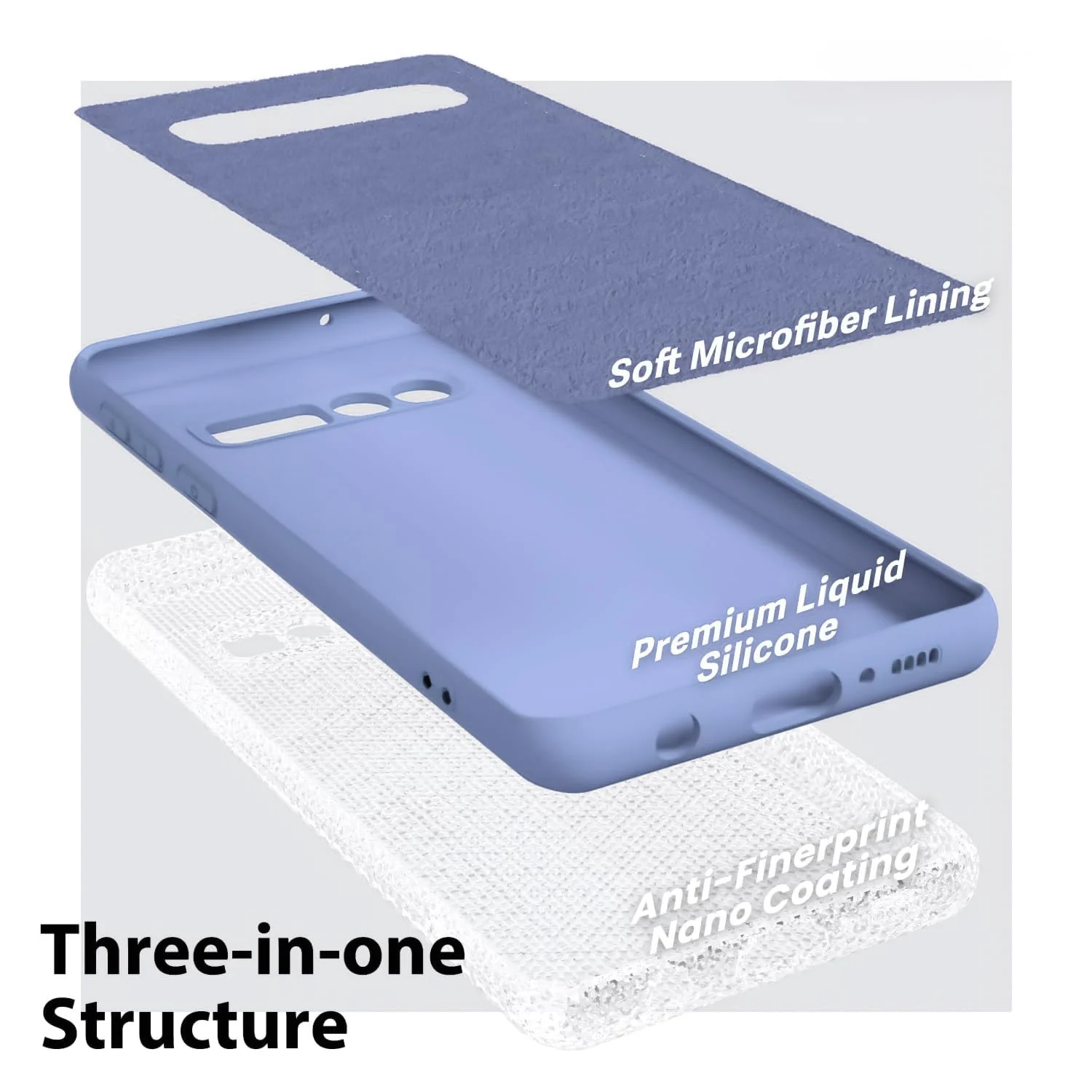 DL3 Mobilak Liquid Silicone Protective Case with Soft Microfiber Lining with Full Camera Protection for Samsung Galaxy S10+ Plus - Baby Blue