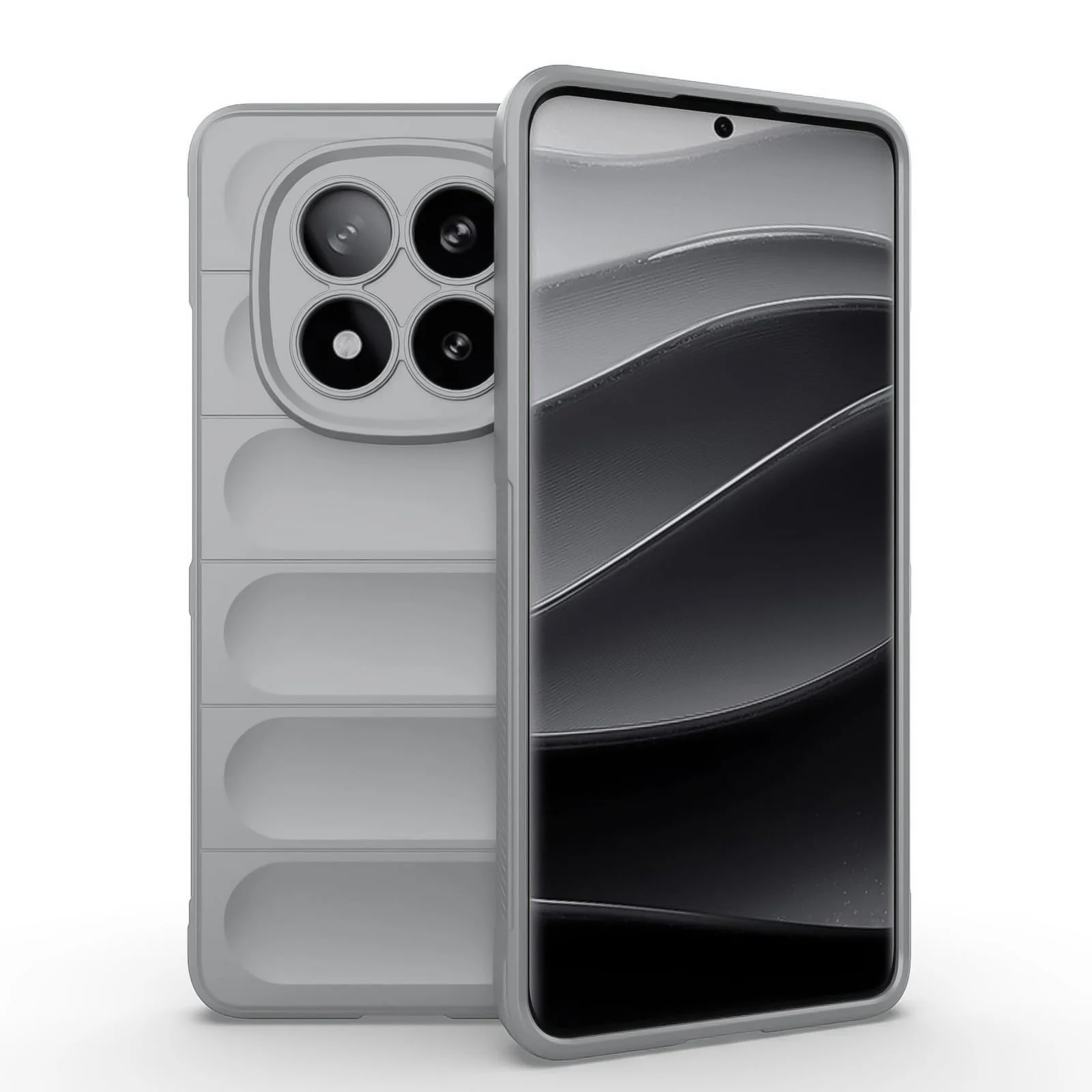 DL3 Mobilak Flexible Silicone and TPU Protective Case with Camera Protection for Xiaomi Redmi Note 14 Pro Plus 5G - Gray