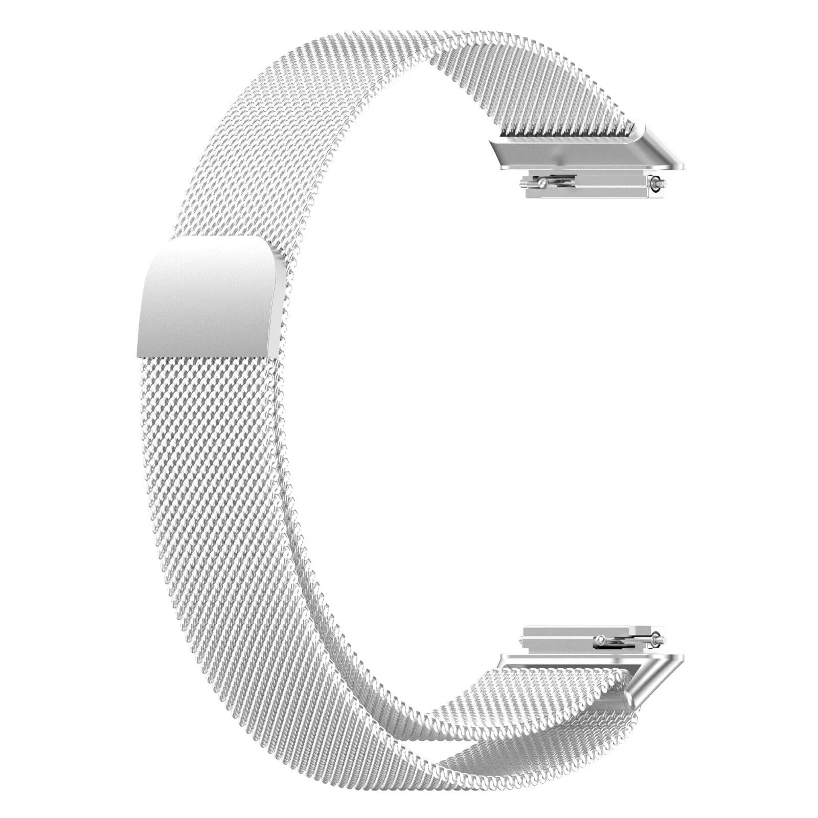 DL3 Mobilak Strap for Huawei Band 7/ Honor Band 7, Metal Woven Stainless Steel Magnetic Replacement Strap, Classic Adjustable Watch Strap Compatible with Huawei Watch Band 7 Bracelets - Silver