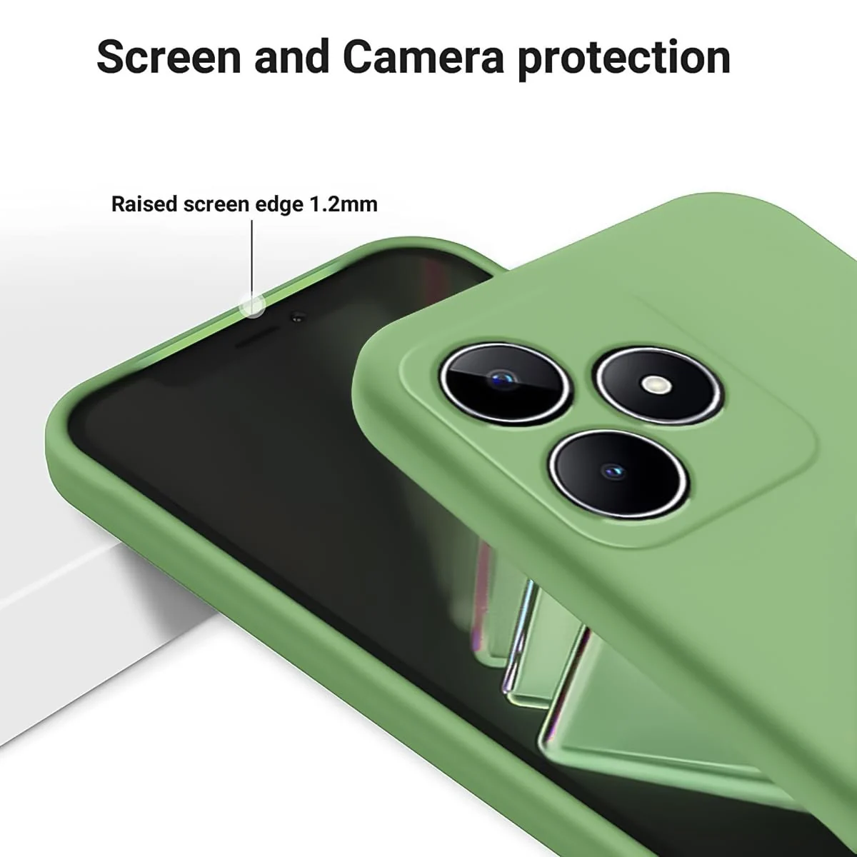 DL3 Mobilak Magnetic Car-Mount Case for realme C53 / Narzo N53 with Built-In Kickstand and Ring Holder - Mint Green
