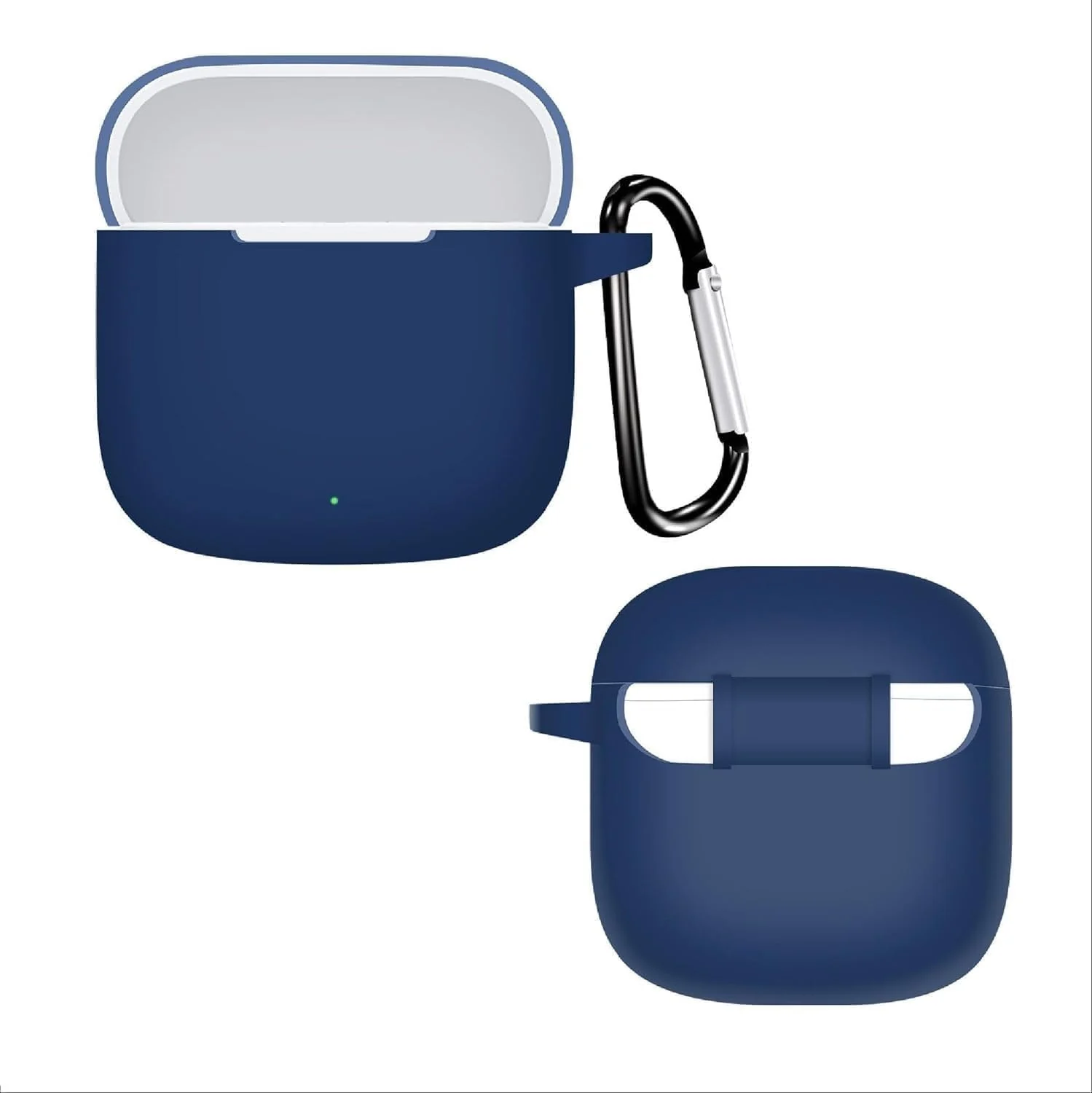 DL3 Mobilak Compatible with OPPO Enco Buds 3 Case Cover, Soft Silicone Shockproof Protective Case Wireless Earbuds with Carabiner, Front LED Visible