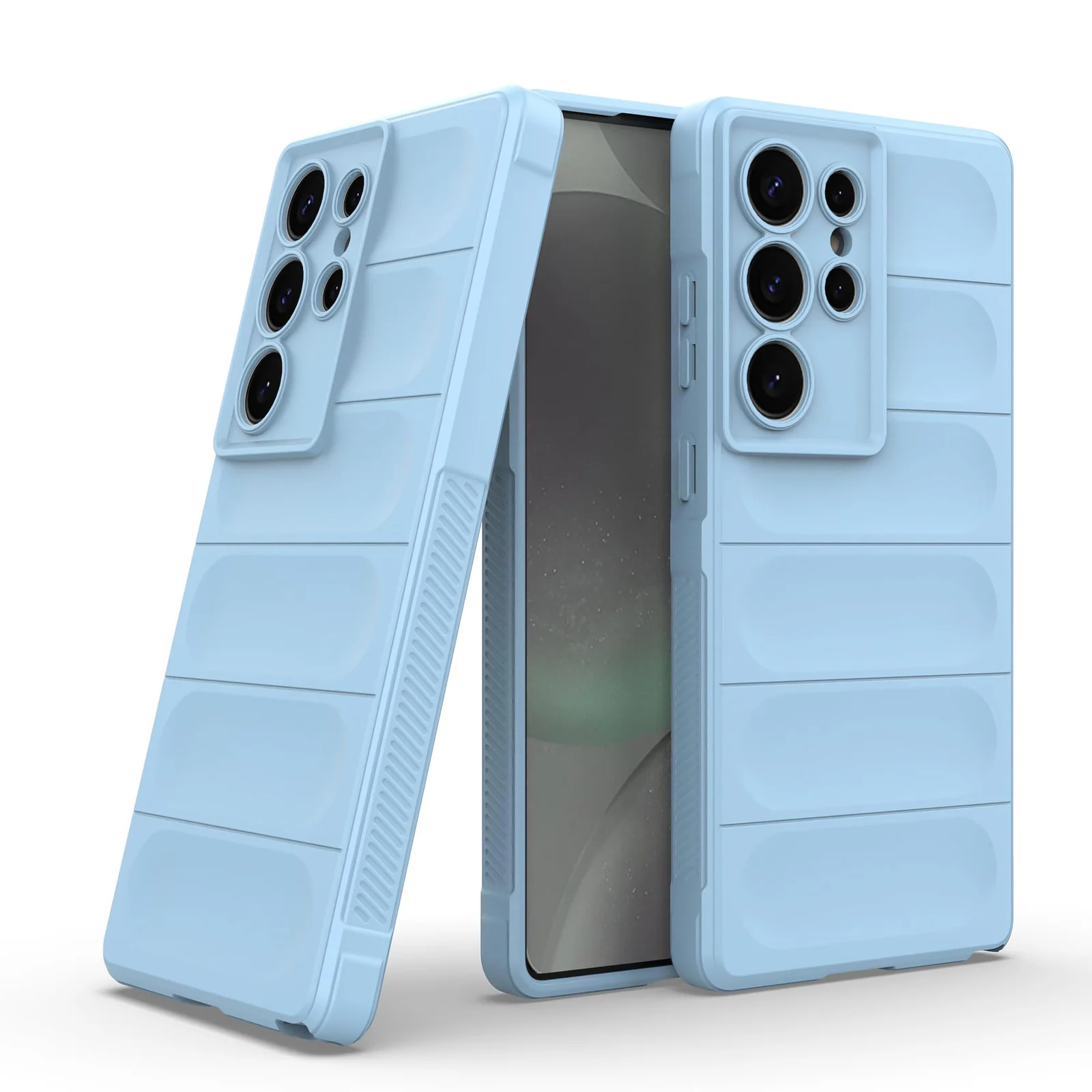 DL3 Mobilak Flexible Silicone and TPU Protective Case with Camera Protection for Samsung Galaxy S25 Ultra - Baby Blue