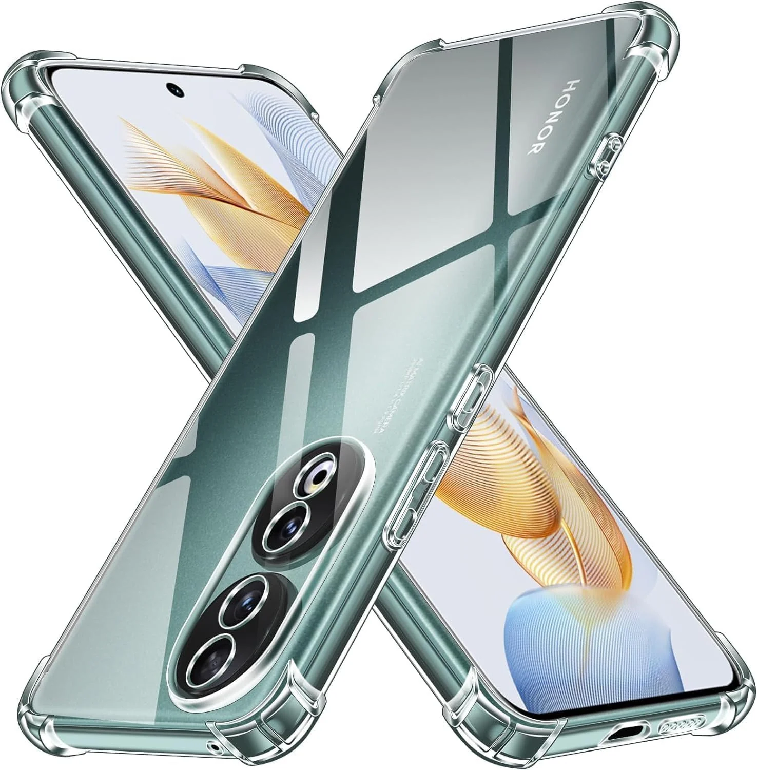 DL3 Mobilak Clear TPU Protective Case for Honor 90 with Camera Protection and Shockproof Design - Clear