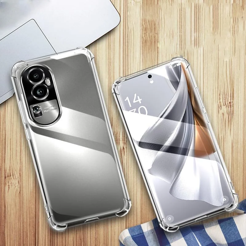 DL3 Mobilak Case Compatible with Reno 10 Pro Plus 5G, Cover Silicone TPU Gorilla Anti-shock Protector Camera Shockproof Corners - Clear