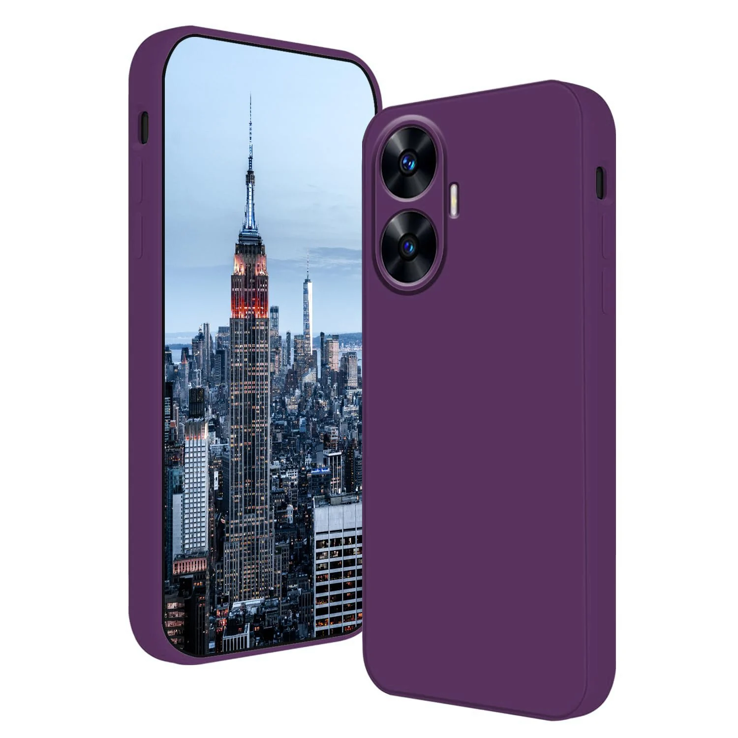 DL3 Mobilak Soft Silicone Protective Case for realme C55 / realme Narzo N55 with Microfiber Lining and Shockproof Design - Violet
