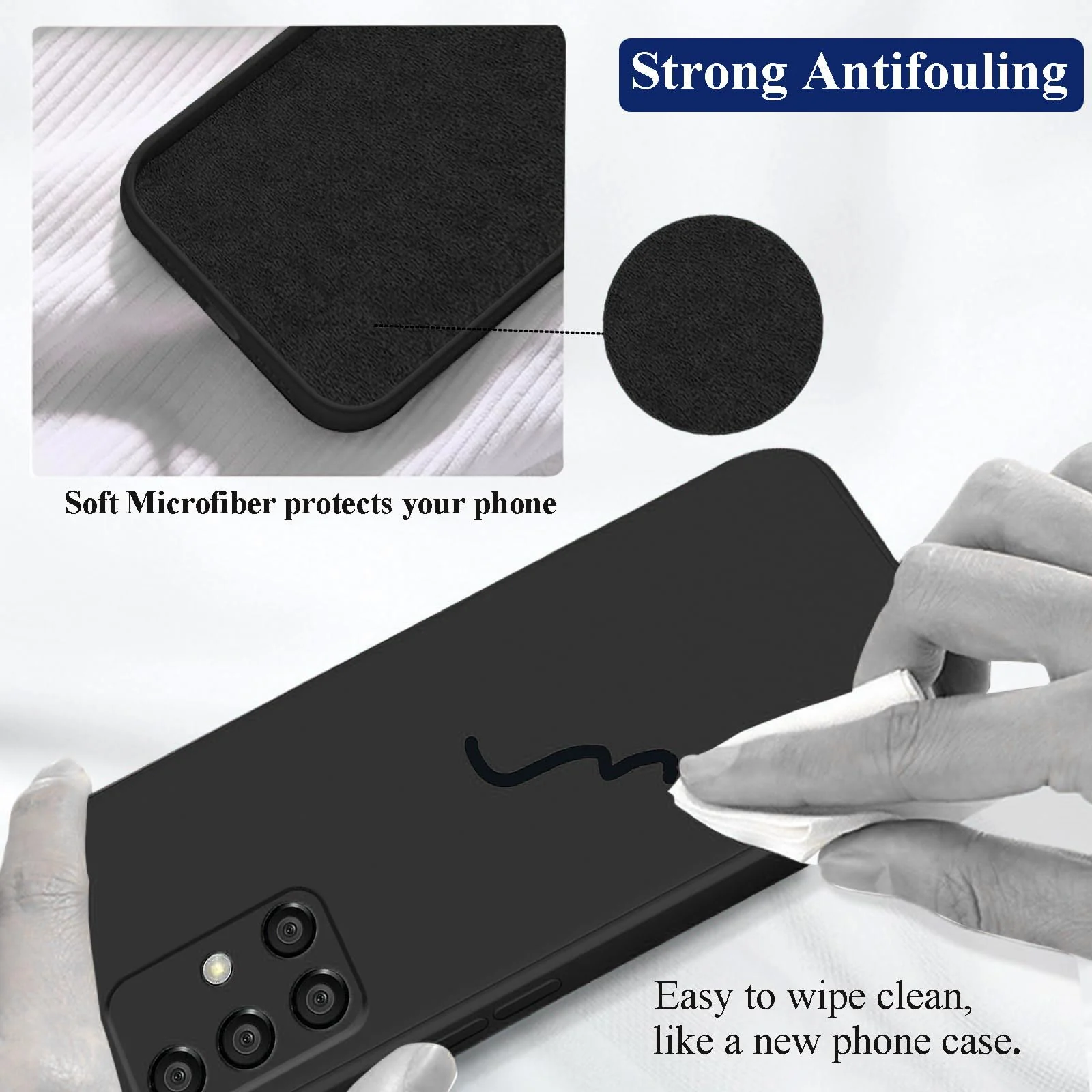 DL3 Mobilak Samsung Galaxy A51 Case, Soft Flexible Silicone Gel Rubber Bumper Cover, Full Body Shockproof Protective Phone Case - Black