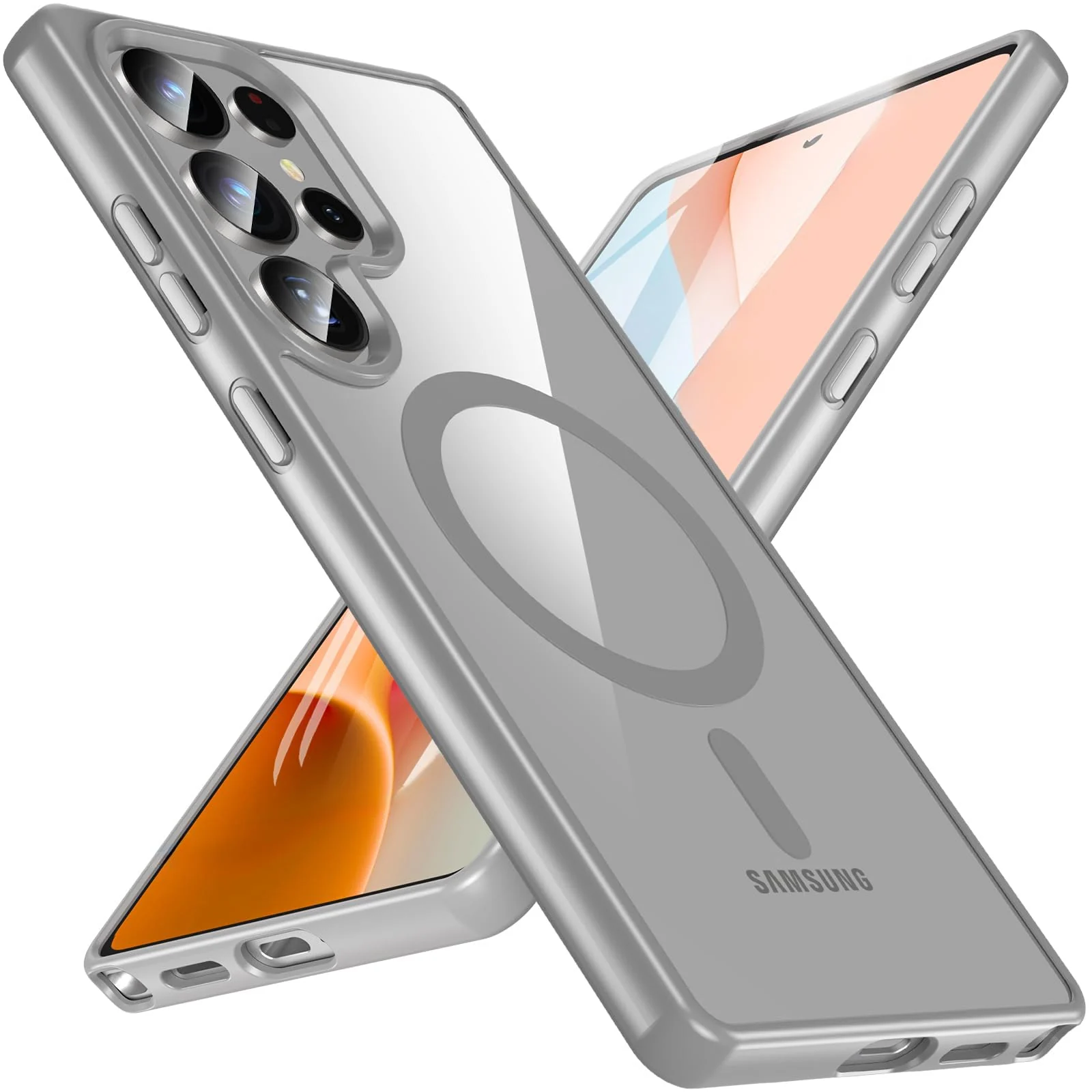 DL3 Mobilak Wallet Case with Card Slot for Samsung Galaxy S25 Ultra with Camera Protection and Magnetic Car-Mount Support - Titanium