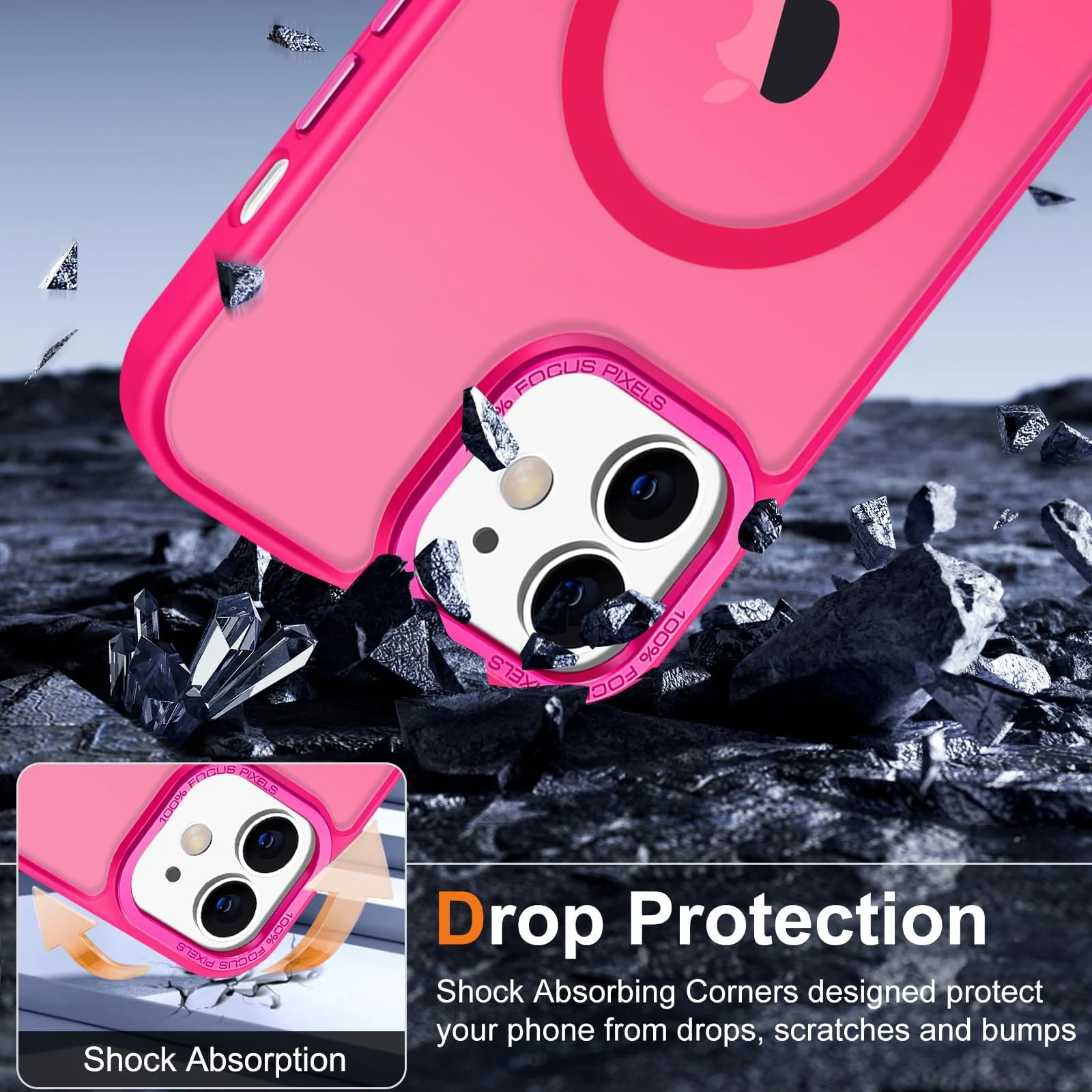 DL3 Mobilak Case for iPhone 11 (6.1 inch) Case Magnetic Translucent Matte Phone Cases [Compatible with MagSafe] Thin Slim Fit Shockproof Hard Protective Cover for Men Girls - Hot Pink