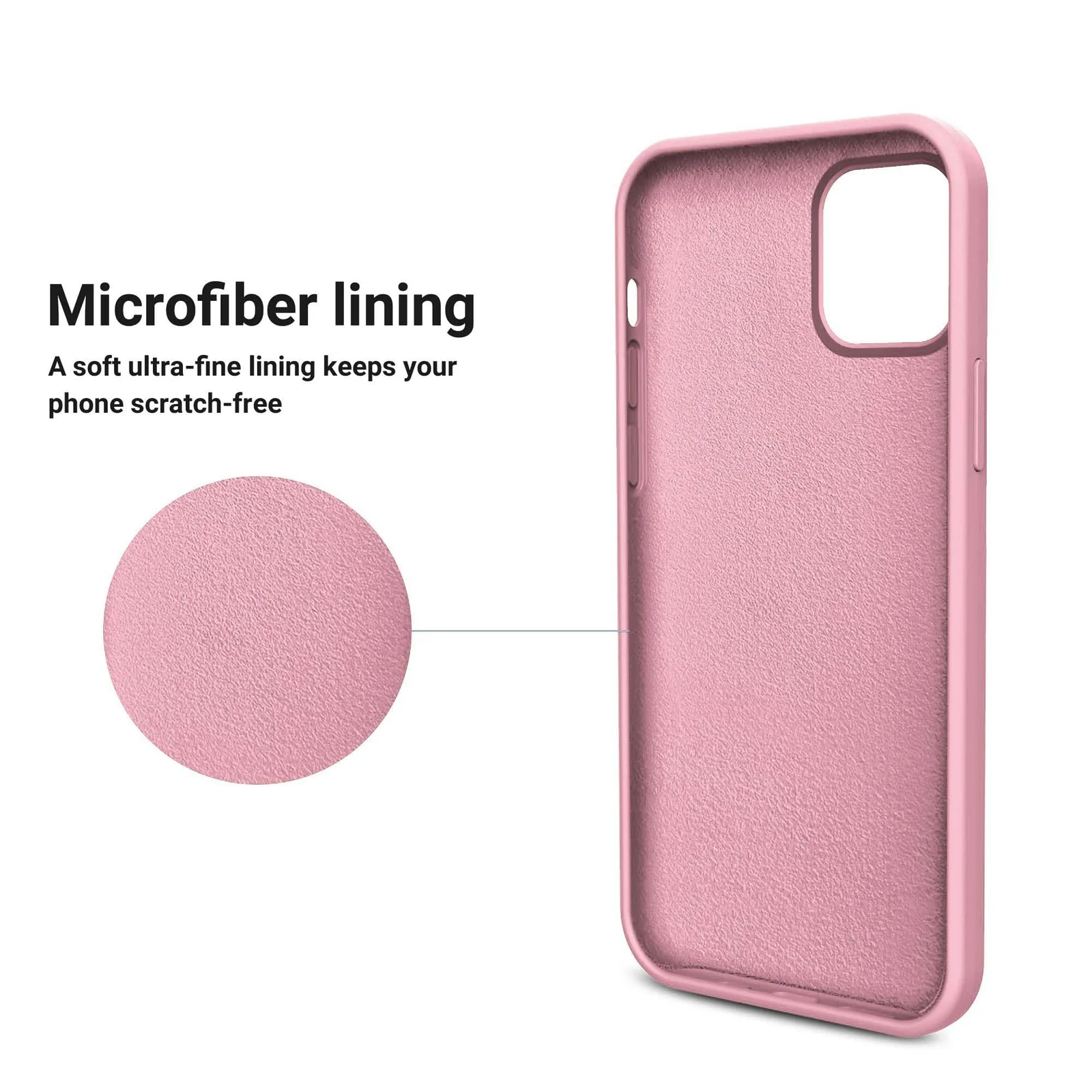 DL3 Mobilak Liquid Silicone Case for iPhone 14 Pro Max (6.7 Inch), Shock-absorbing protection, Scratch-resistant surface, Soft microfiber lining - Pink