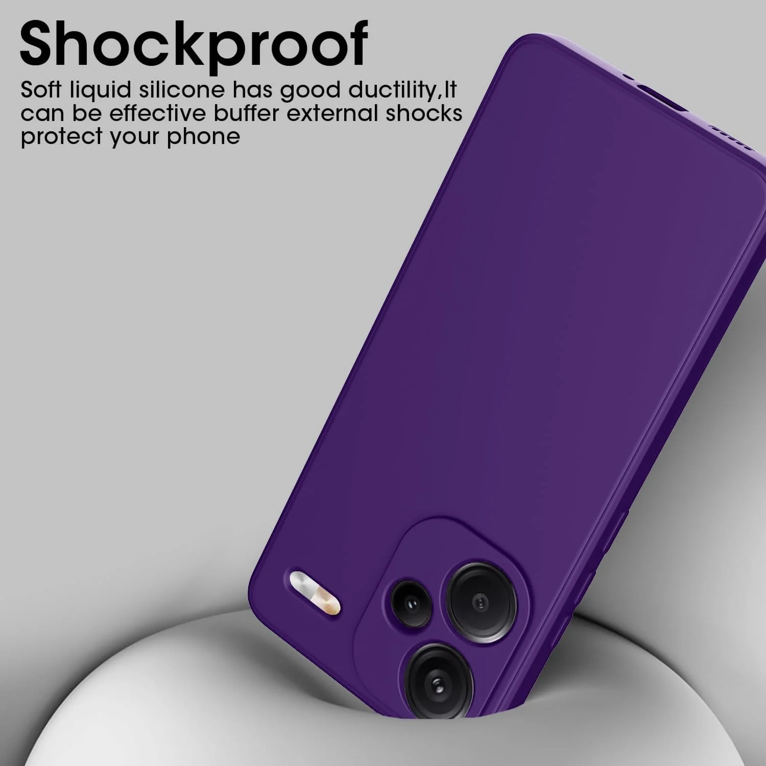 DL3 Mobilak Xiaomi Redmi Note 13 Pro+ Plus 5G Case, Soft Flexible Liquid Silicone Gel Rubber Bumper Cover, Full Body Shockproof Protective Phone Case - Purple