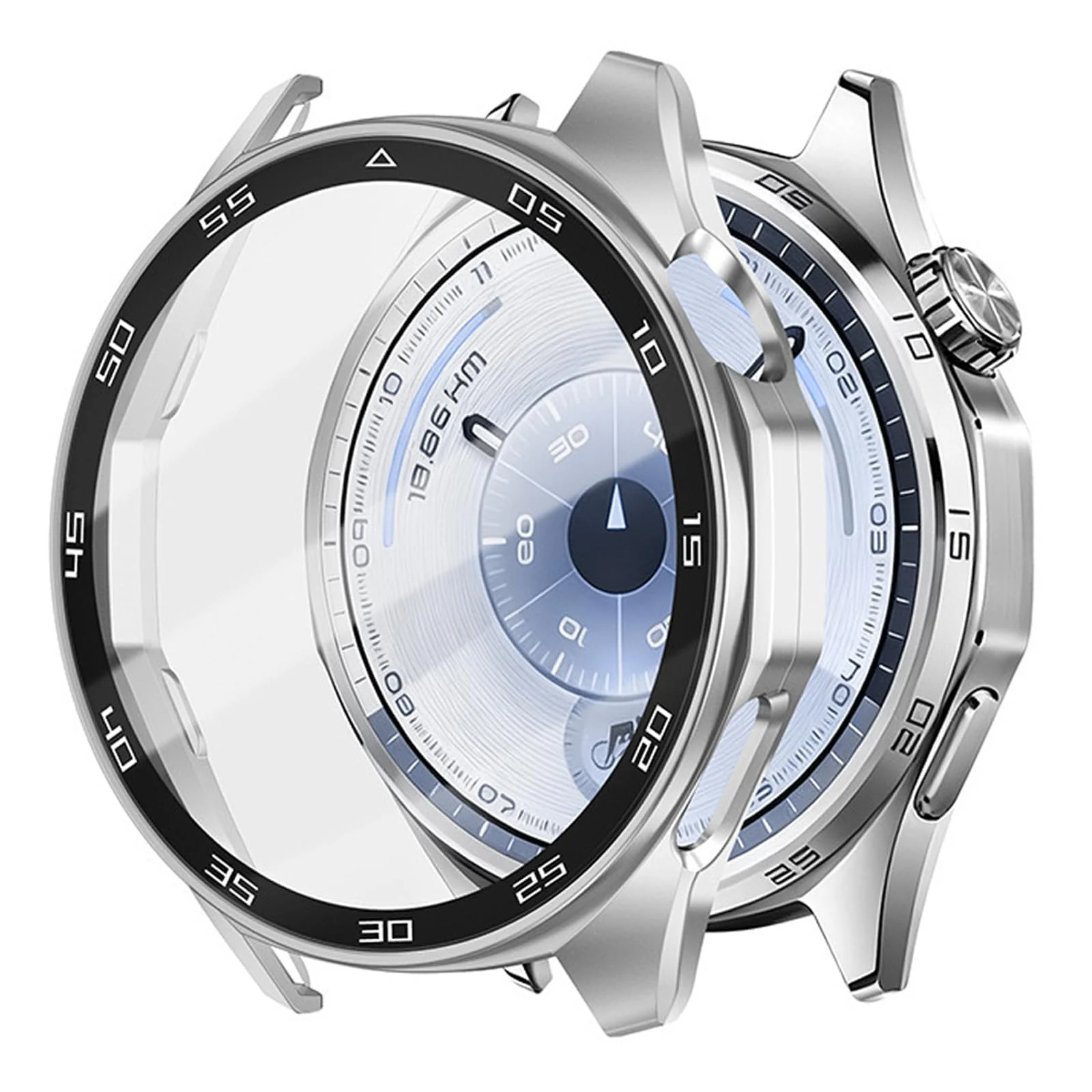 for Huawei Watch GT 5 46MM — DL3 Mobilak Protective Case for Huawei Watch GT 5 46mm, Hard PC Bumper Cover with Built-in Tempered Glass Screen Protector Shell Cover Full Coverage Scratchproof with Scale