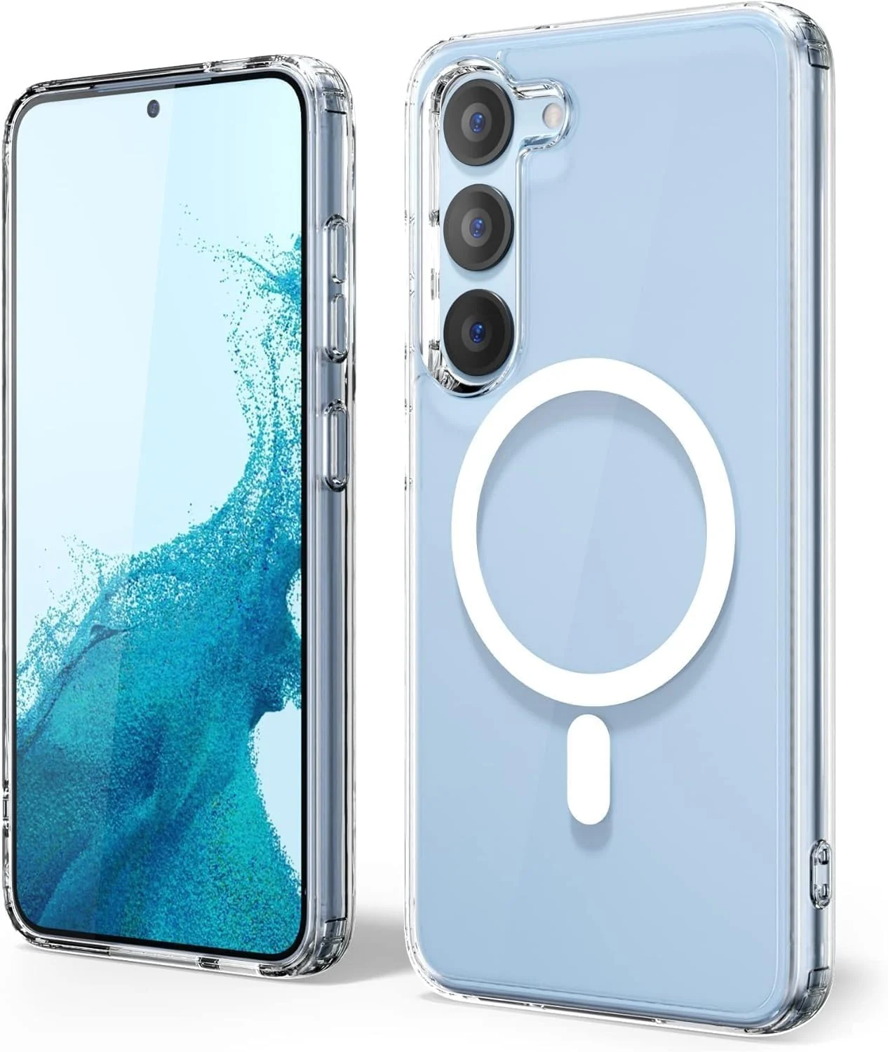 DL3 Mobilak for Samsung Galaxy S23 5G Case [Compatible with MagSafe] [Strong Magnet] [Non-Yellowing] Magnetic Slim Thin Bumper Phone Cover, Lightweight, and Durable - Clear