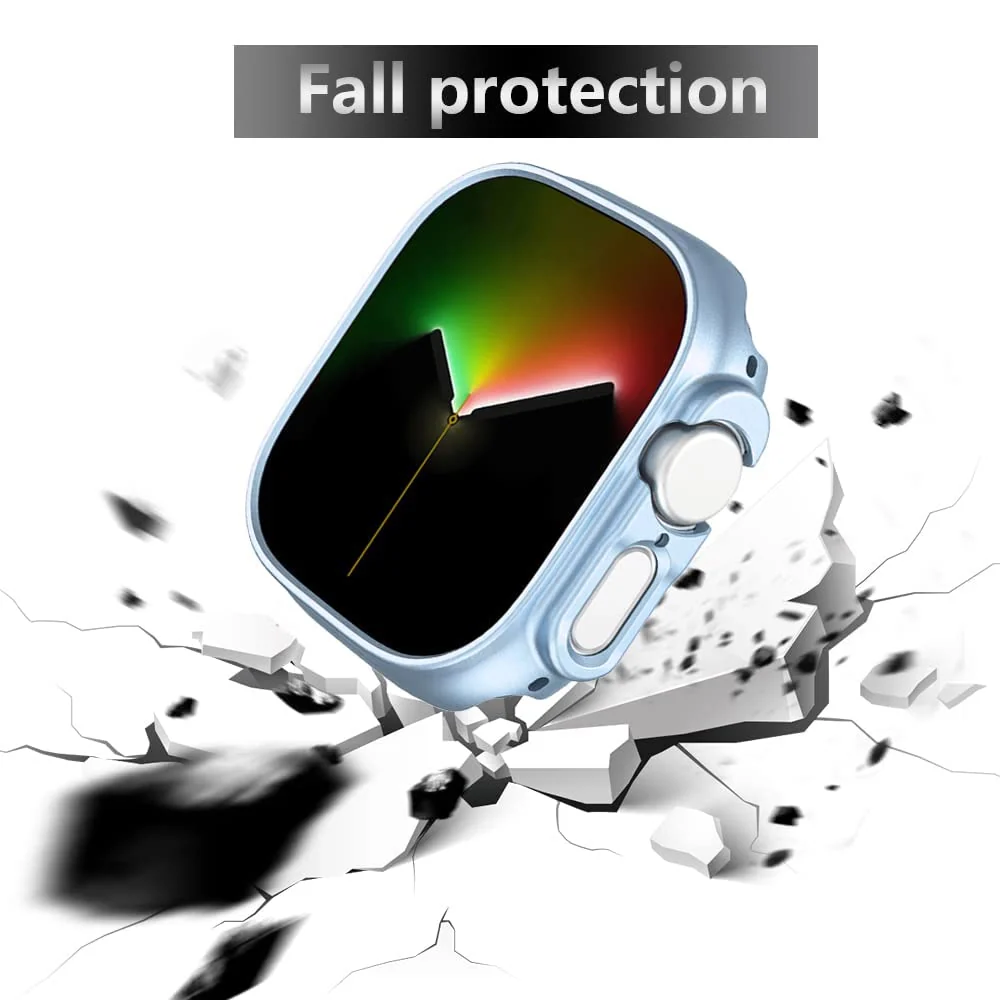 DL3 Mobilak Compatible For Apple Watch Ultra Case 49mm, Shockproof Ultra-Thin Hard PC Bumper Case All-Around Edge Protective Cover Frame[NO Screen Protector] for iWatch Accessories - Baby Blue