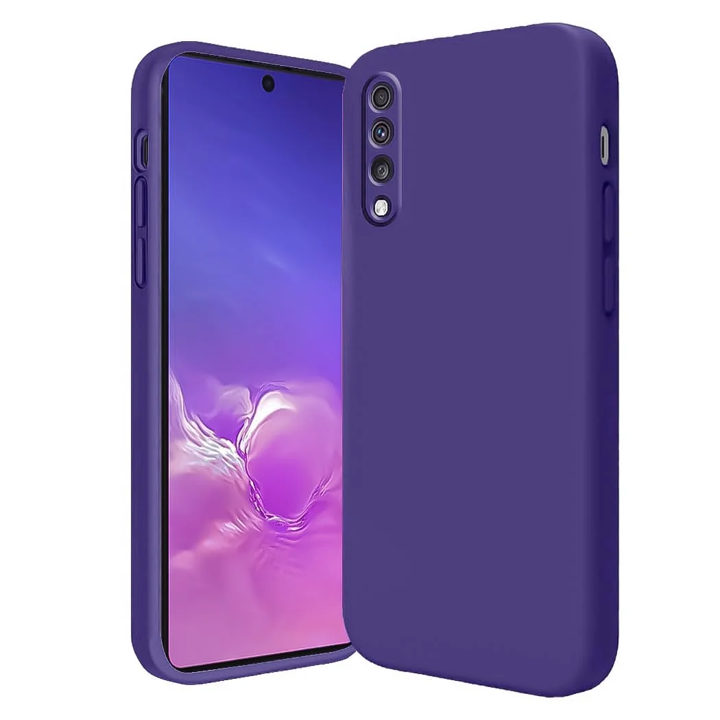 DL3 Mobilak Soft Silicone Protective Case for Samsung Galaxy A70 / A70s with Microfiber Lining and Shockproof Design - Purple