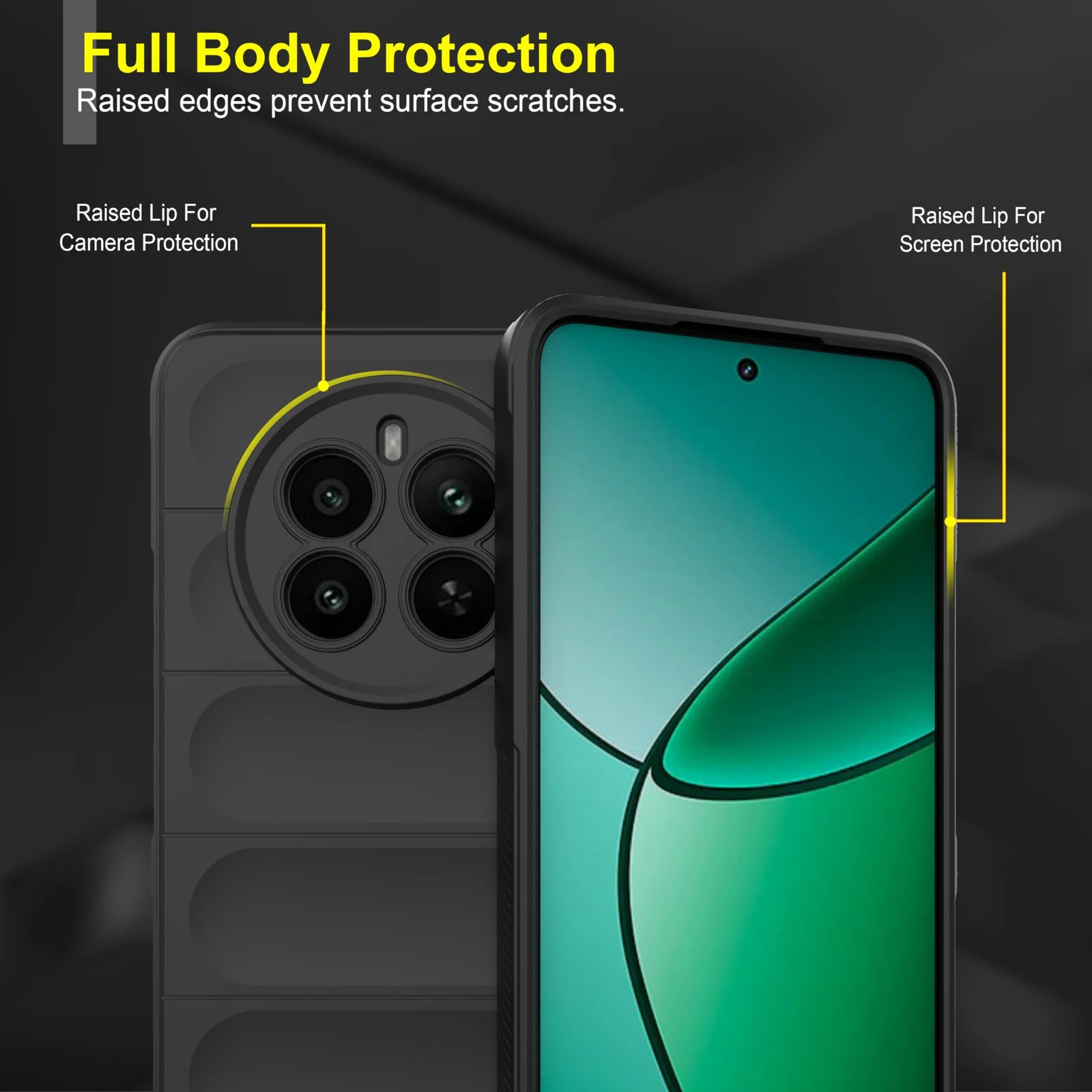 DL3 Mobilak Soft Silicone Protective Case for realme 12 4G / realme 13 4G / realme 12+ Plus 5G with Camera Protection and Shockproof Design - Black