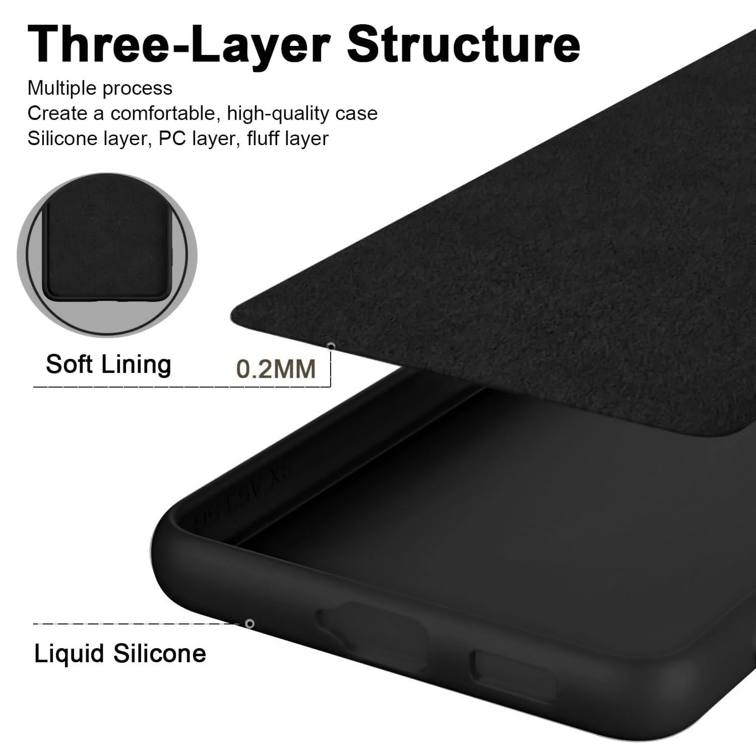 DL3 Mobilak Liquid Silicone Case for realme 13 5G / realme 12 5G / realme 12X 5G, Shock-absorbing protection, Scratch-resistant surface, Soft microfiber lining - Black