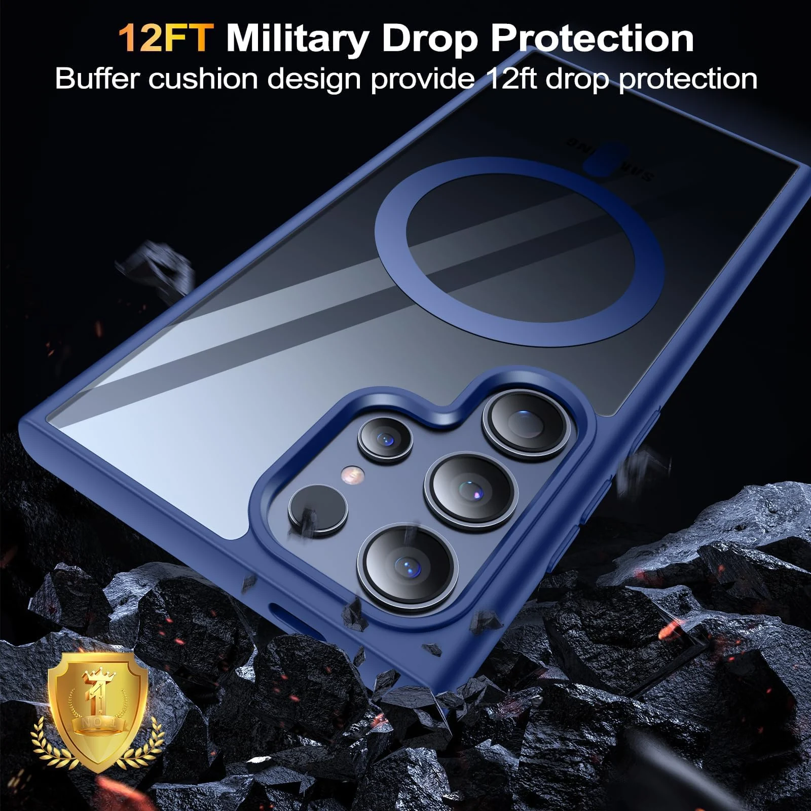 DL3 Mobilak Magnetic Crystal Clear Case for Samsung Galaxy S23 Ultra MagSafe [Not Yellowing] [Military Protection] [No.1 Strong Magnets] Slim Phone Cover - A. Blue