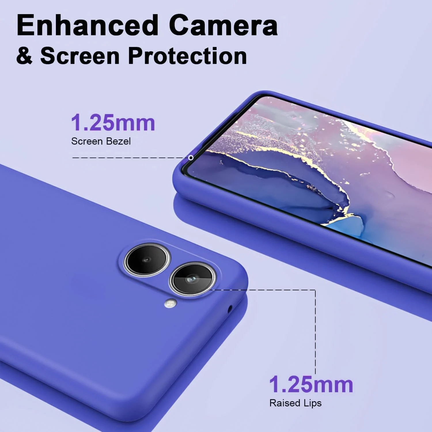 DL3 Mobilak Liquid Silicone Case for realme 10 4G, Shock-absorbing protection, Scratch-resistant surface, Soft microfiber lining - Light Blue