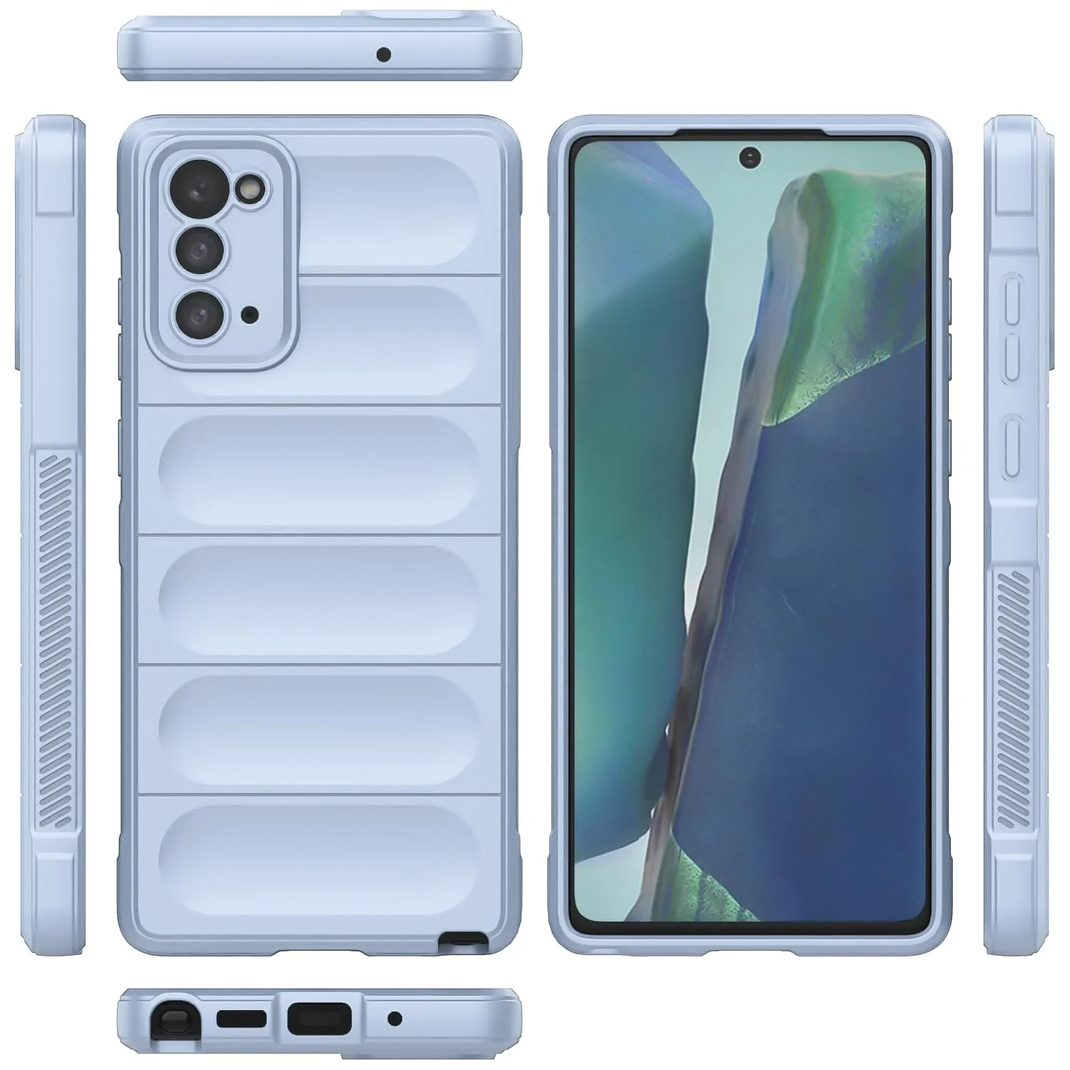 DL3 Mobilak Silicone Case for Samsung Galaxy Note 20 5G Heavy Duty Protective [Slim Fit] Shockproof Soft Flexible Protective Design Shock-Absorption TPU Cover With Camera Protection - Baby Blue