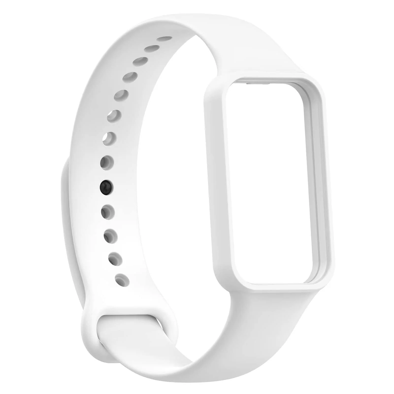 DL3 MOBILAK Sport Band Compatible With Amazfit Band 7 Fitness Tracker Replacement Strap Soft Silicone Wristband Bracelet For Amazfit Band7 - White