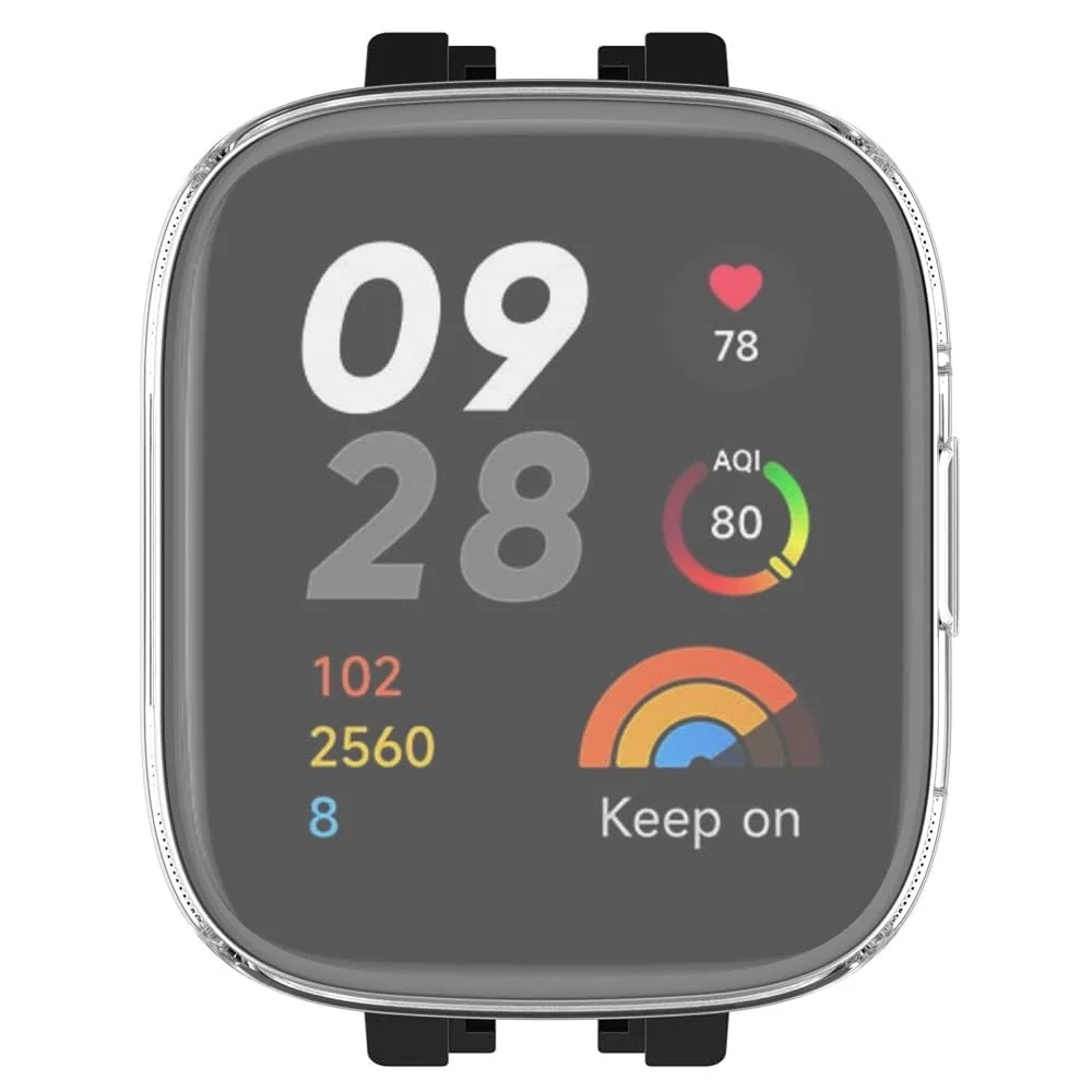 DL3 Mobilak Case Compatible with Xiaomi Redmi Watch 3 (Not Fit Watch 3 Active) Protective Case, Flexible TPU Full Protection Screen Protector Cover Scratch-Resistant Screen Protector Case - Clear