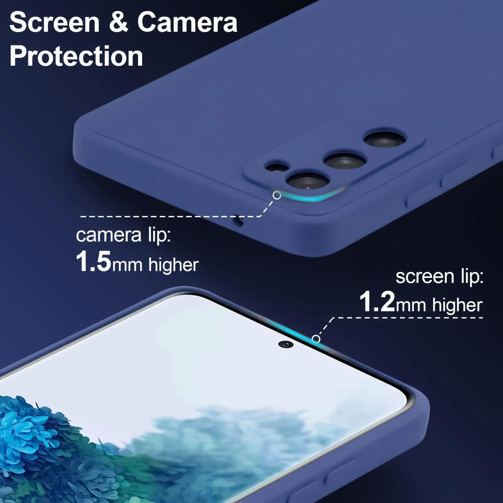 DL3 Mobilak Compatible with Samsung Galaxy S20 FE Case, Liquid Silicone Case, Full Body Camera Protective Cover, Shockproof, Slim Phone Case, Soft Microfiber Lining Case - Blue 1